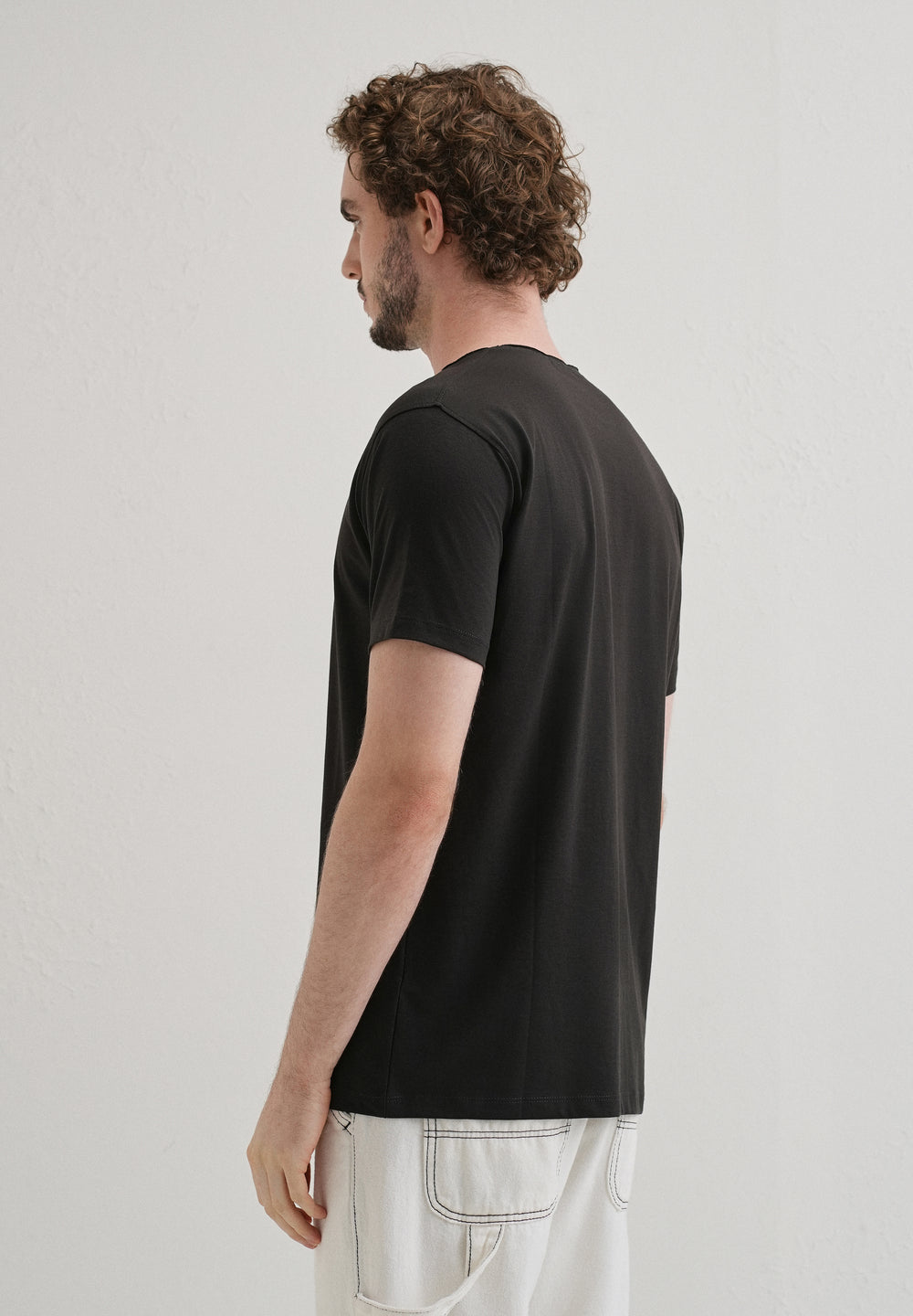 Shadow Gray Plain Crew neck T-shirt