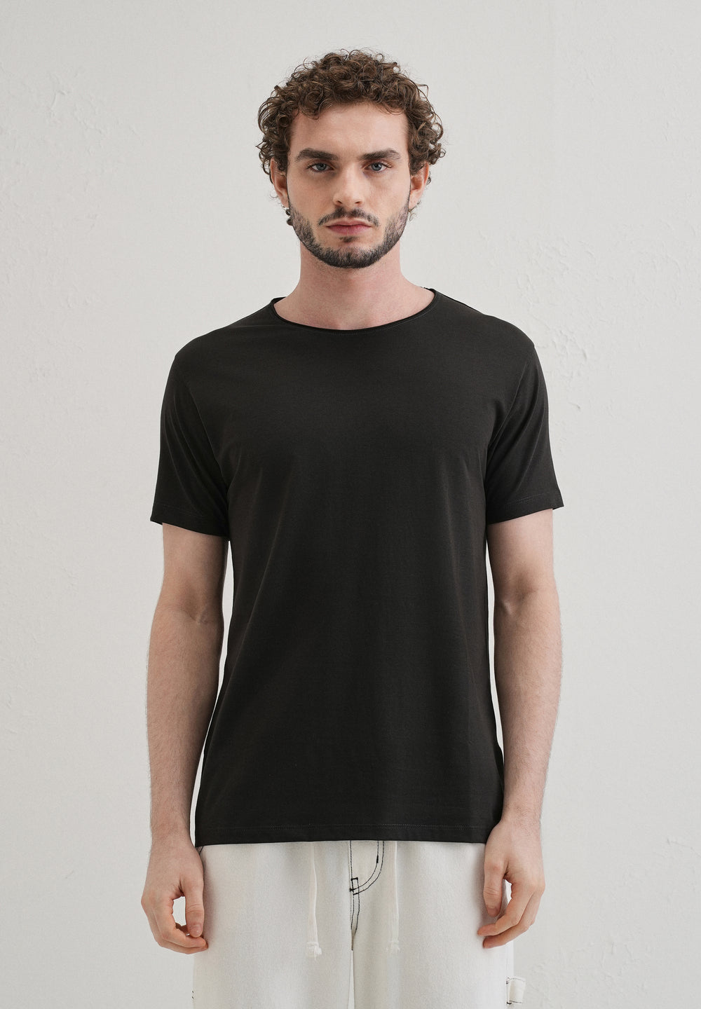 Shadow Gray Plain Crew neck T-shirt