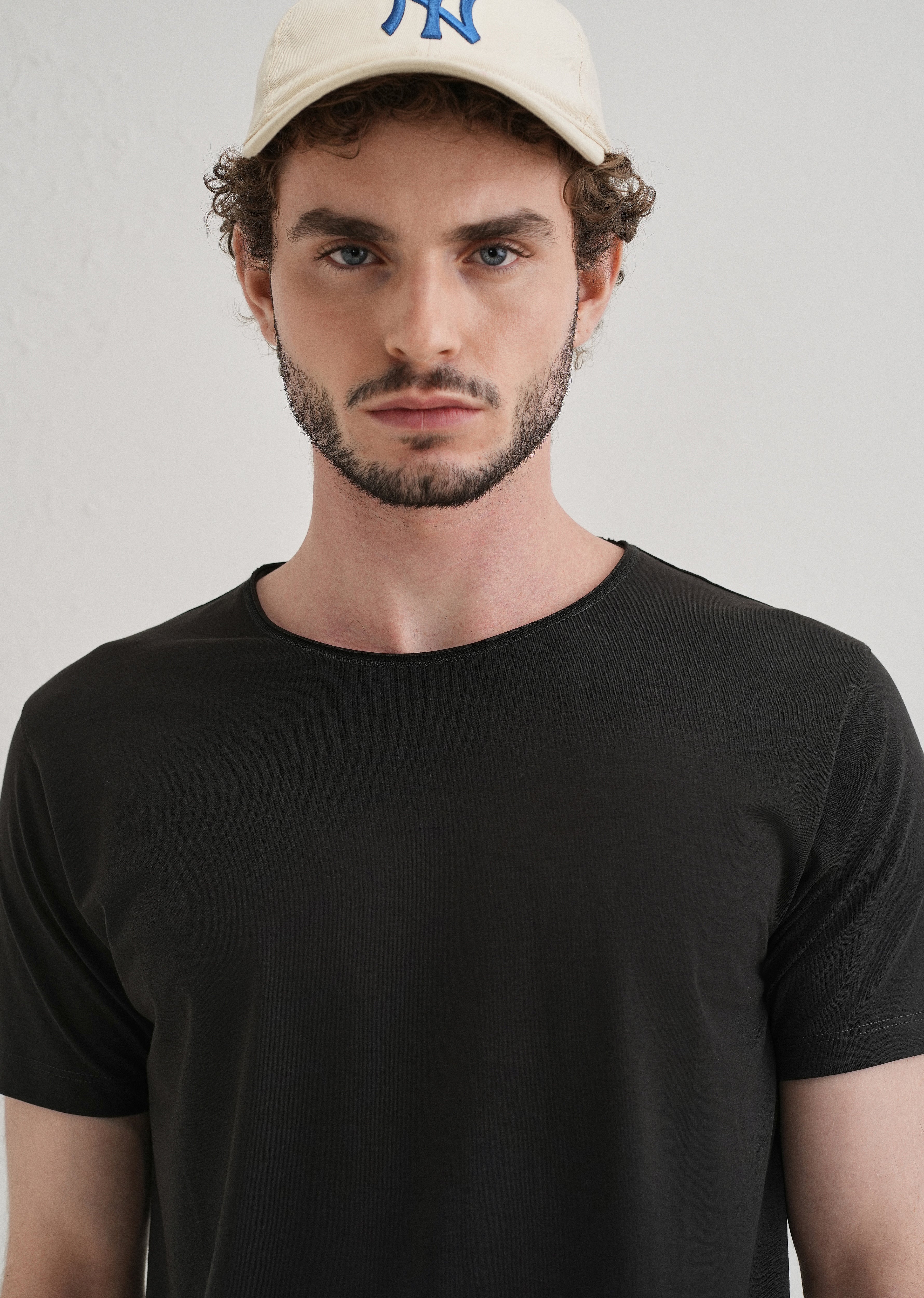 Shadow Gray Plain Crew neck T-shirt