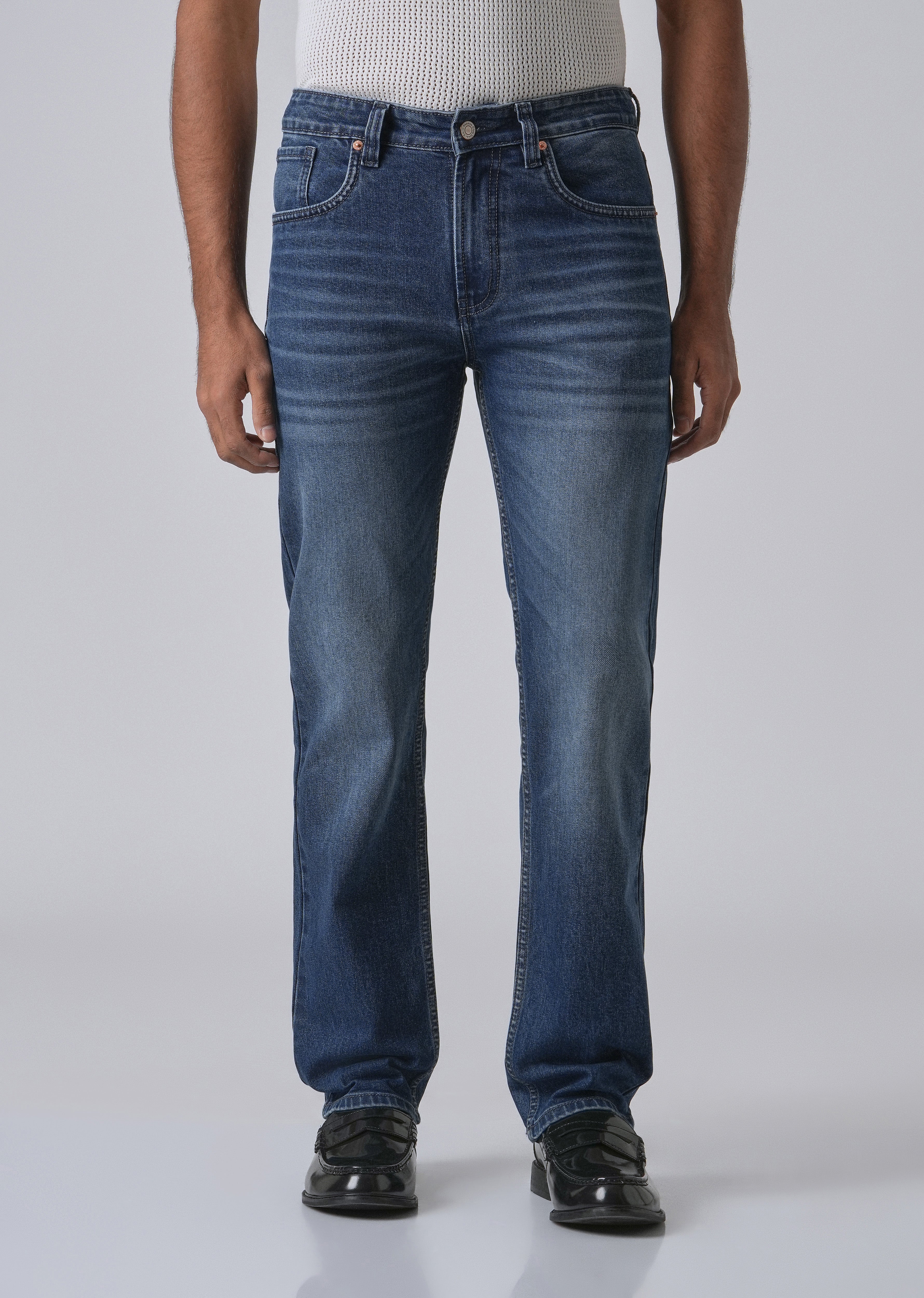 Shady Blue Straight Fit Denim