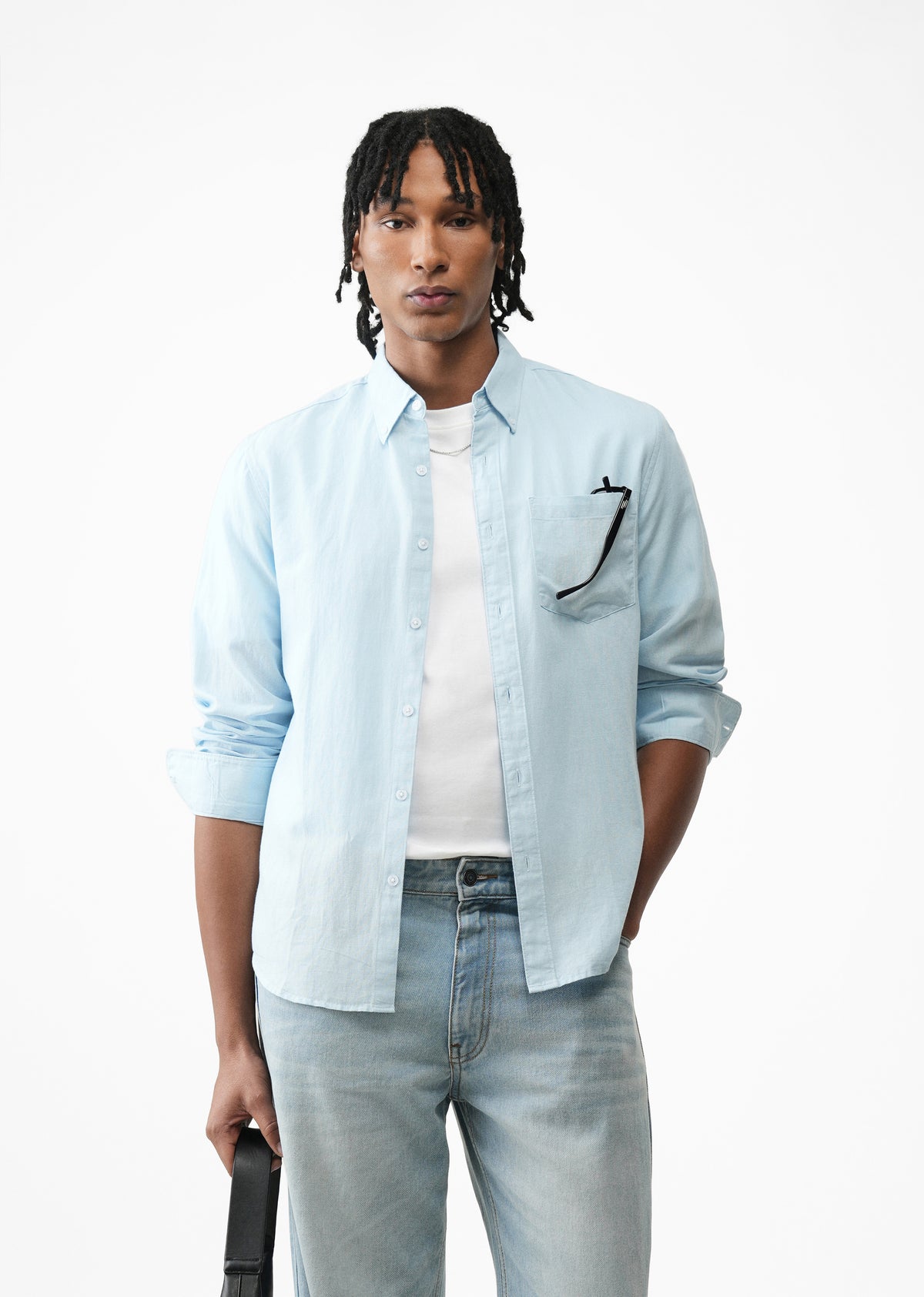 Sky Blue Cotton Linen Shirt