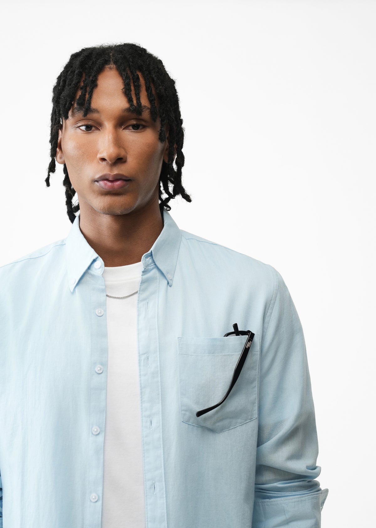 Sky Blue Cotton Linen Shirt