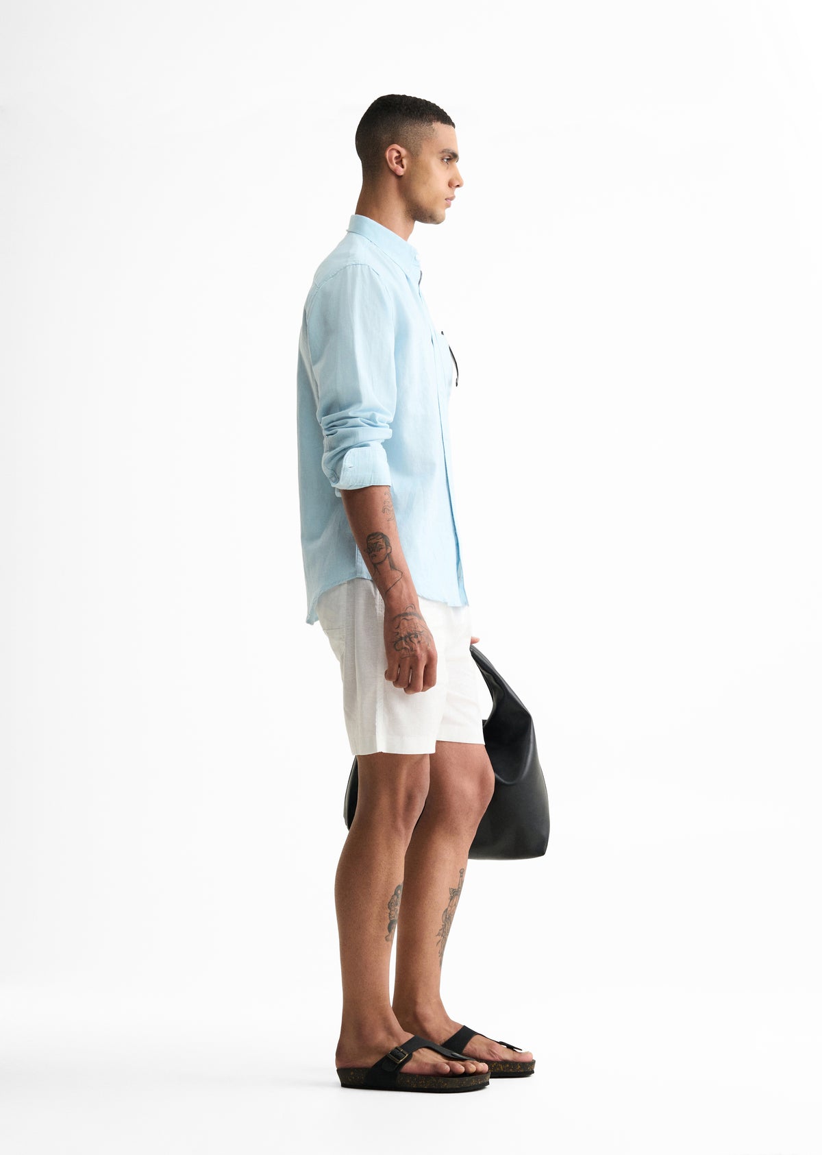 Sky Blue Cotton Linen Shirt