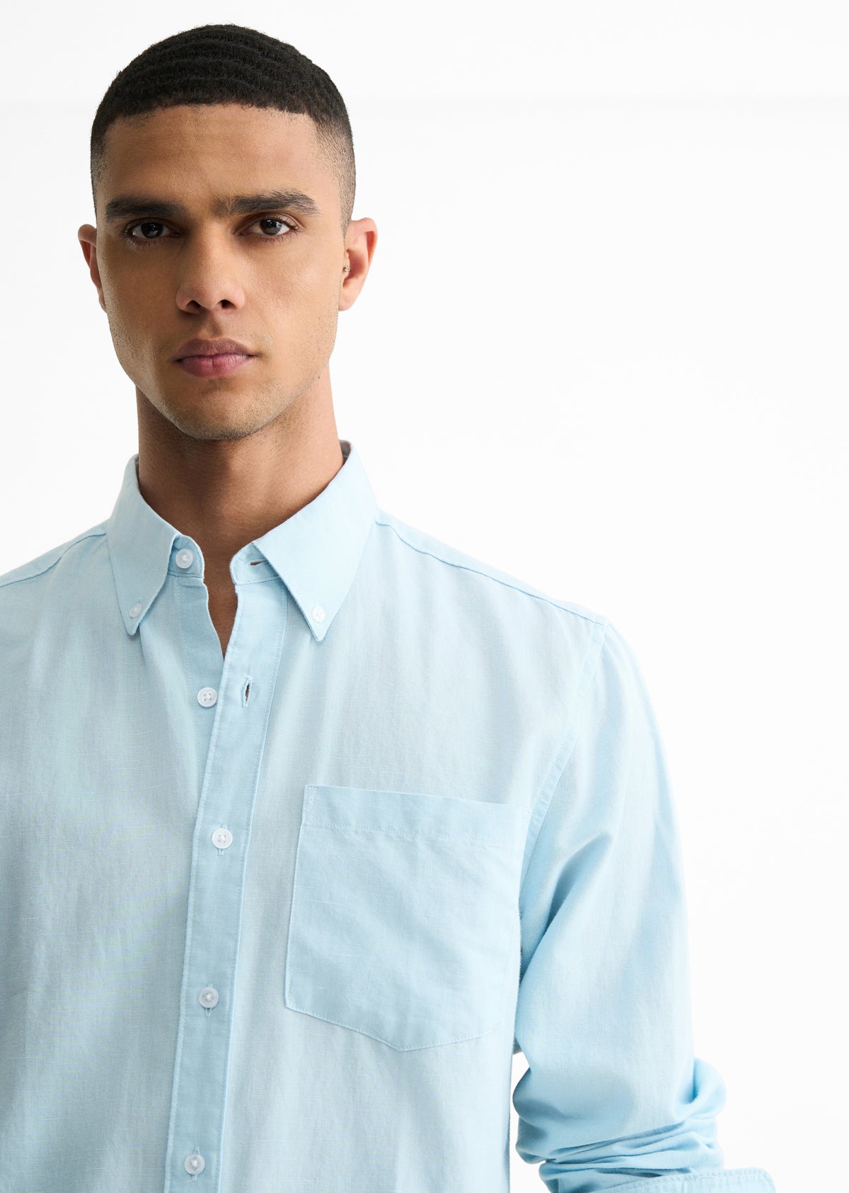 Sky Blue Cotton Linen Shirt