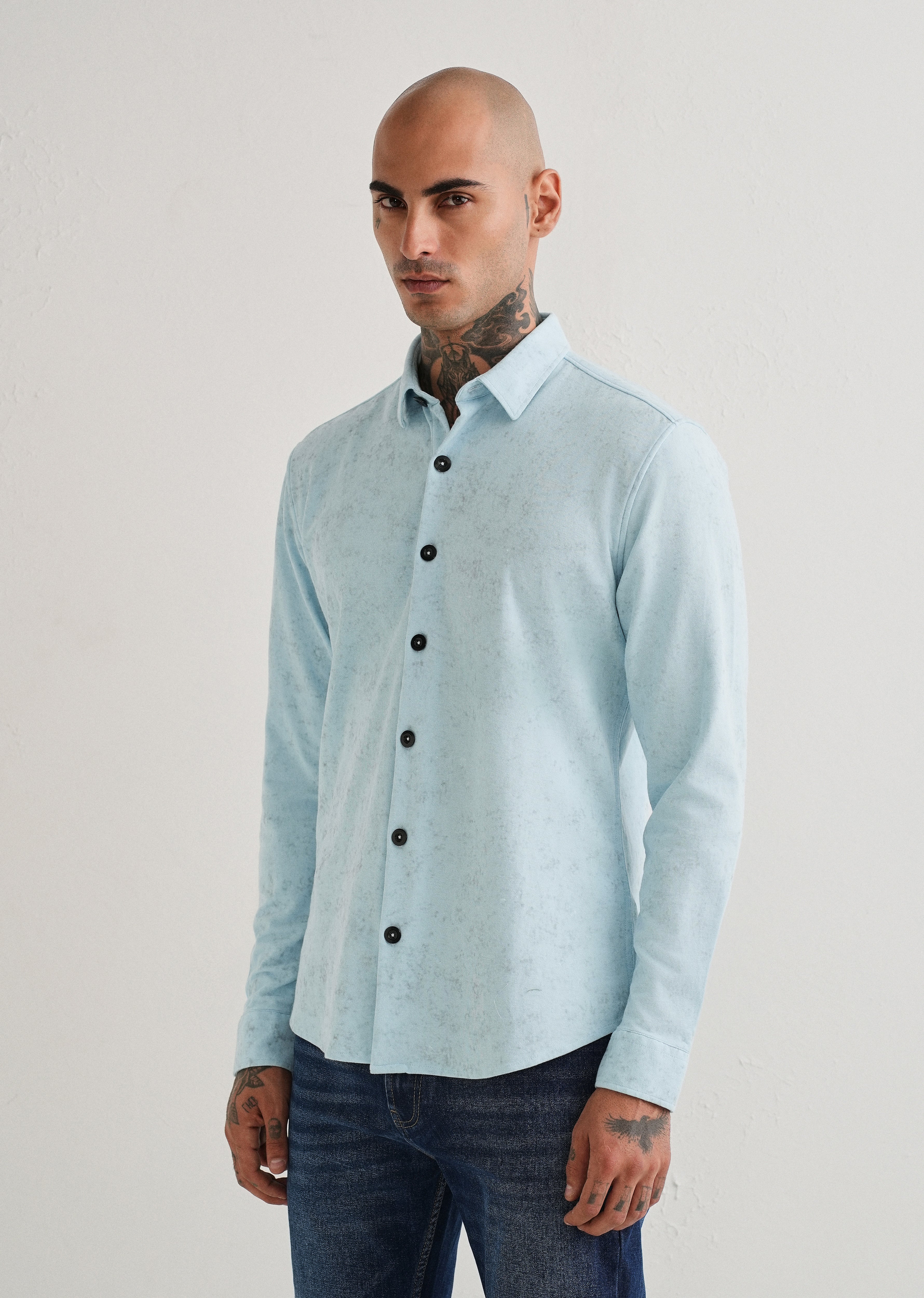 Sky Blue Knitted Shirt