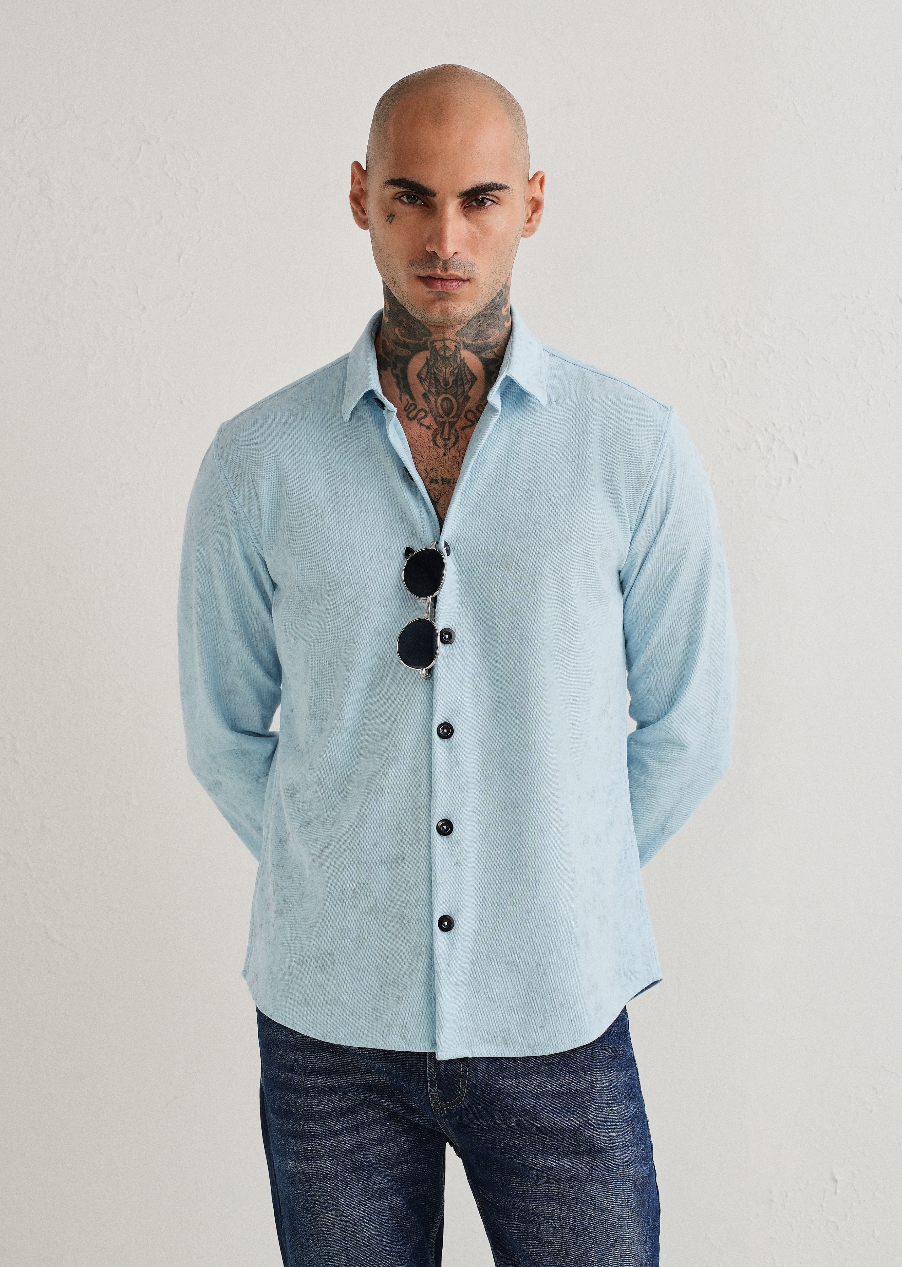 Sky Blue Knitted Shirt
