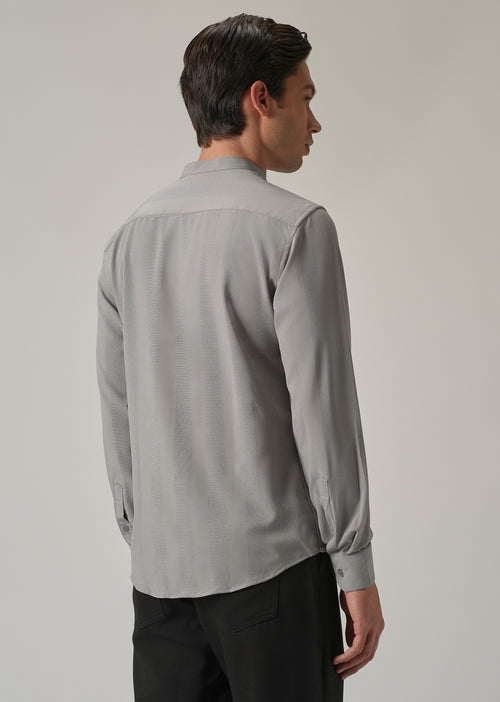Slate Grey Plain Shein Patterned Shirt