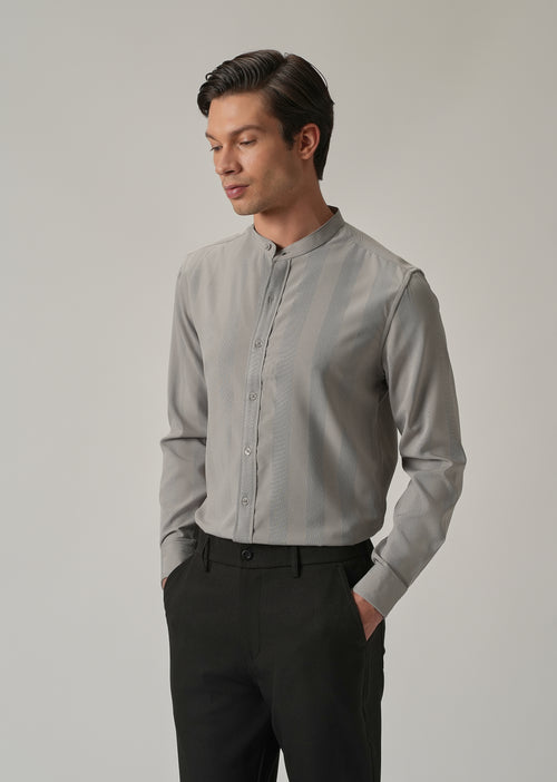 Slate Grey Plain Shein Patterned Shirt