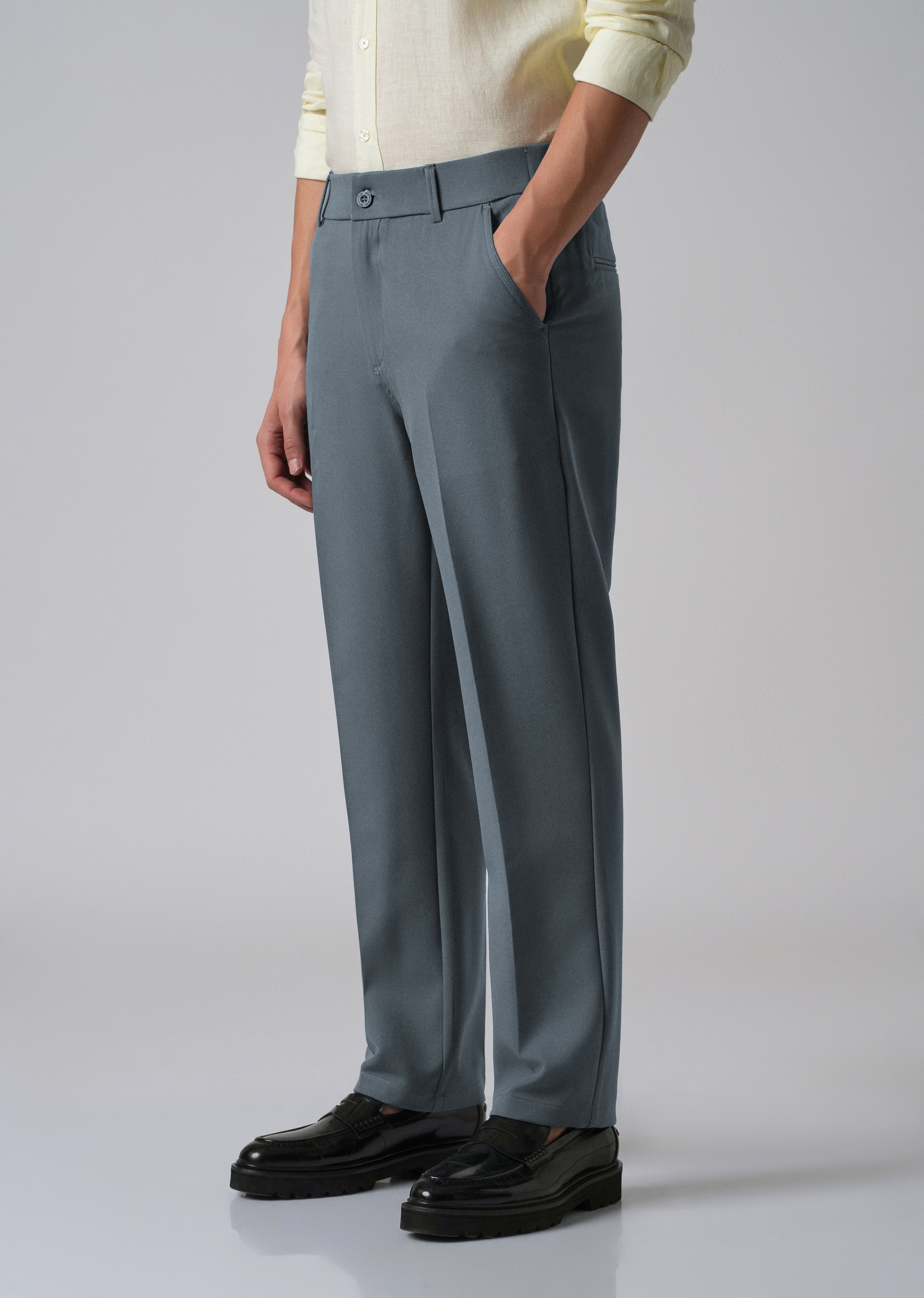 Slate Grey Relaxed Fit Trousers