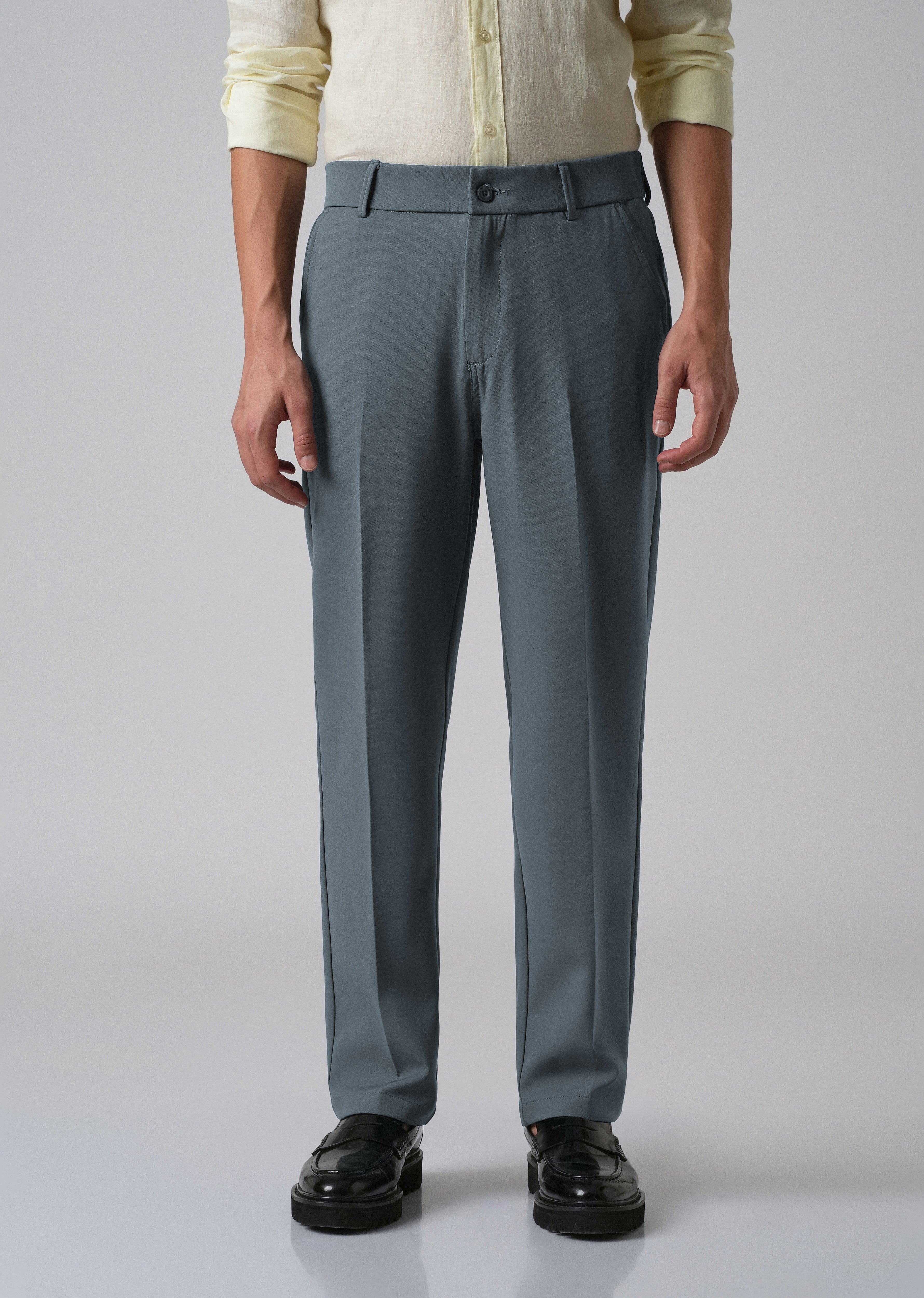 Slate Grey Relaxed Fit Trousers
