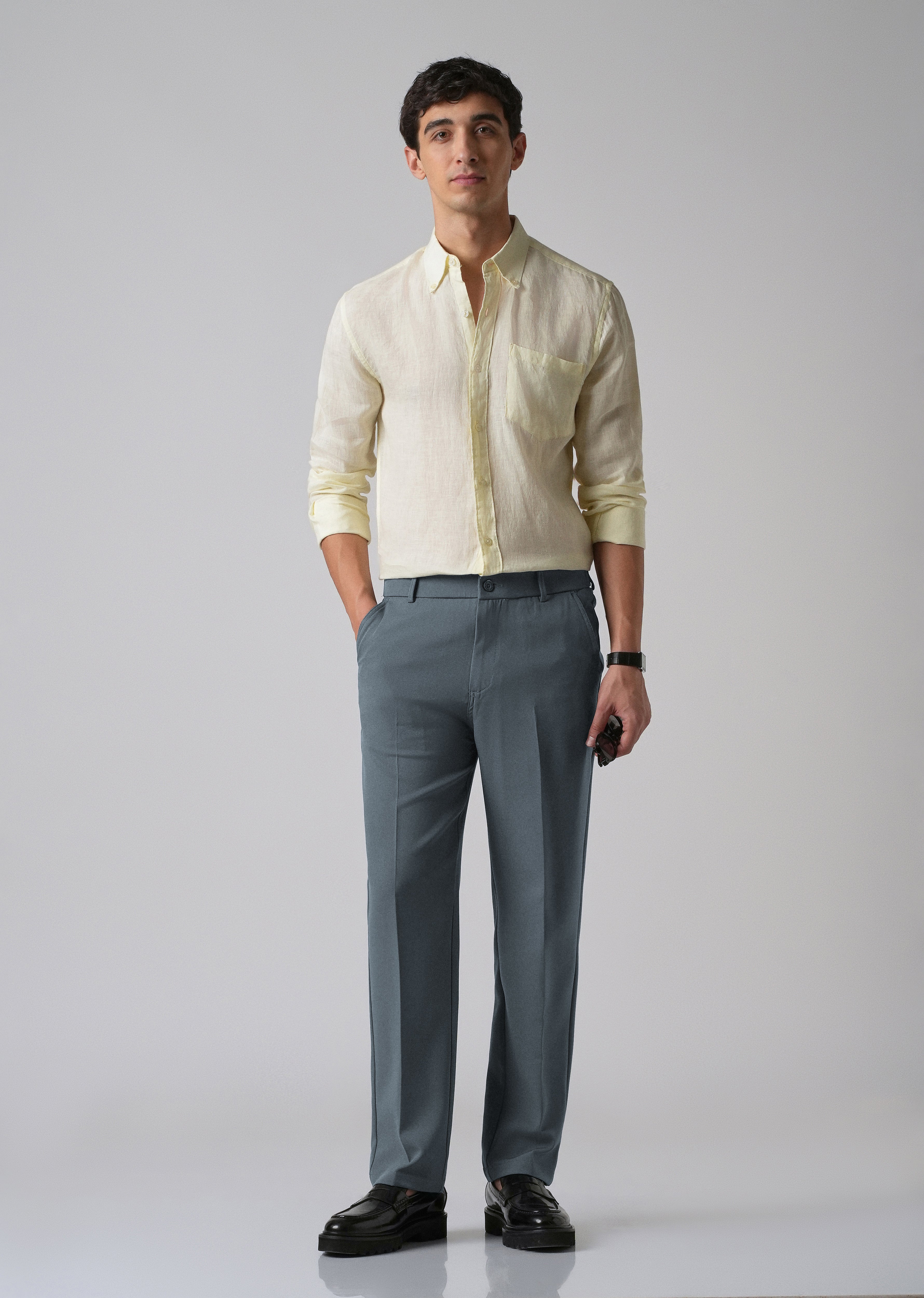 Slate Grey Relaxed Fit Trousers