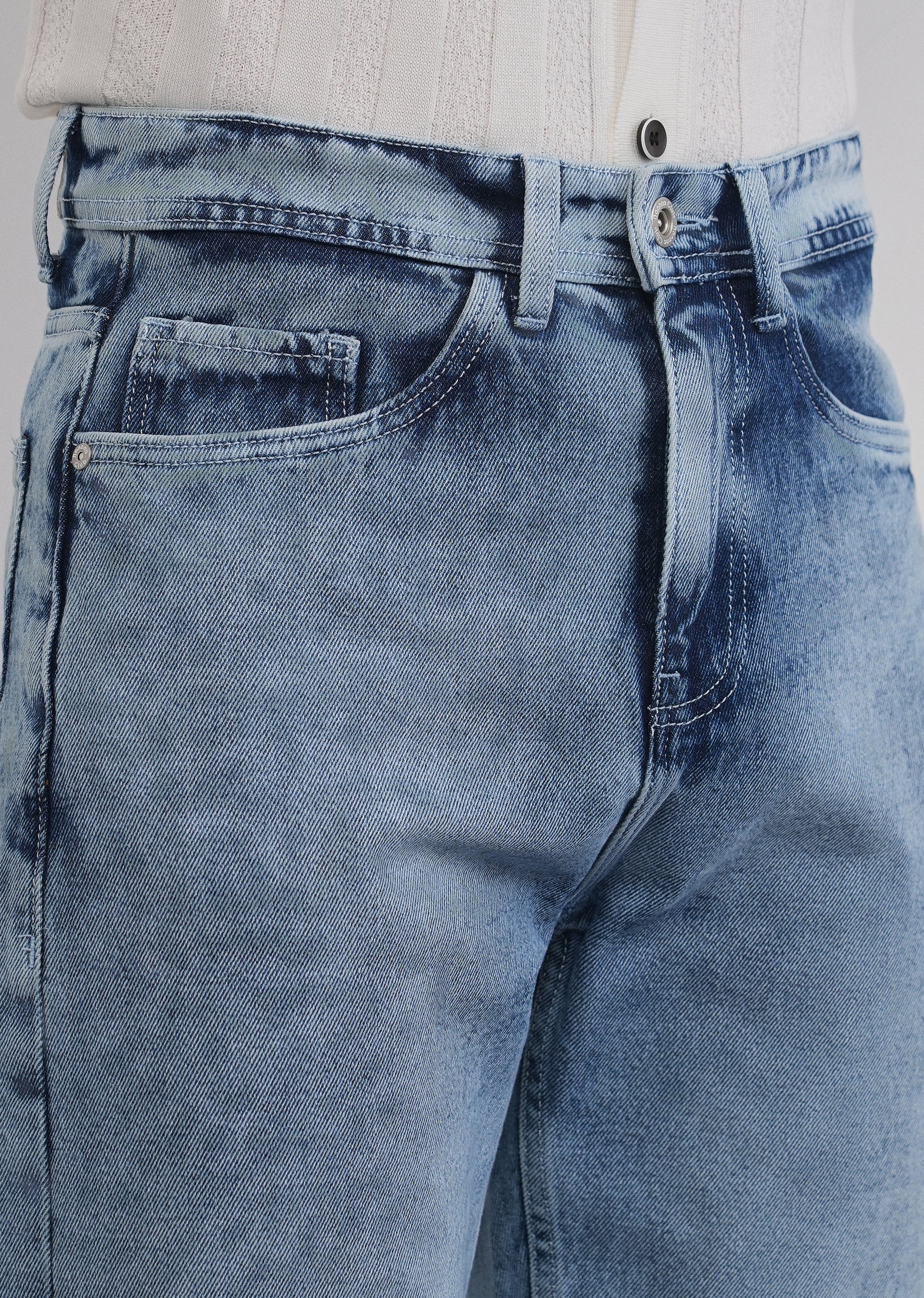 Slim Straight Fit Light Wash Jeans