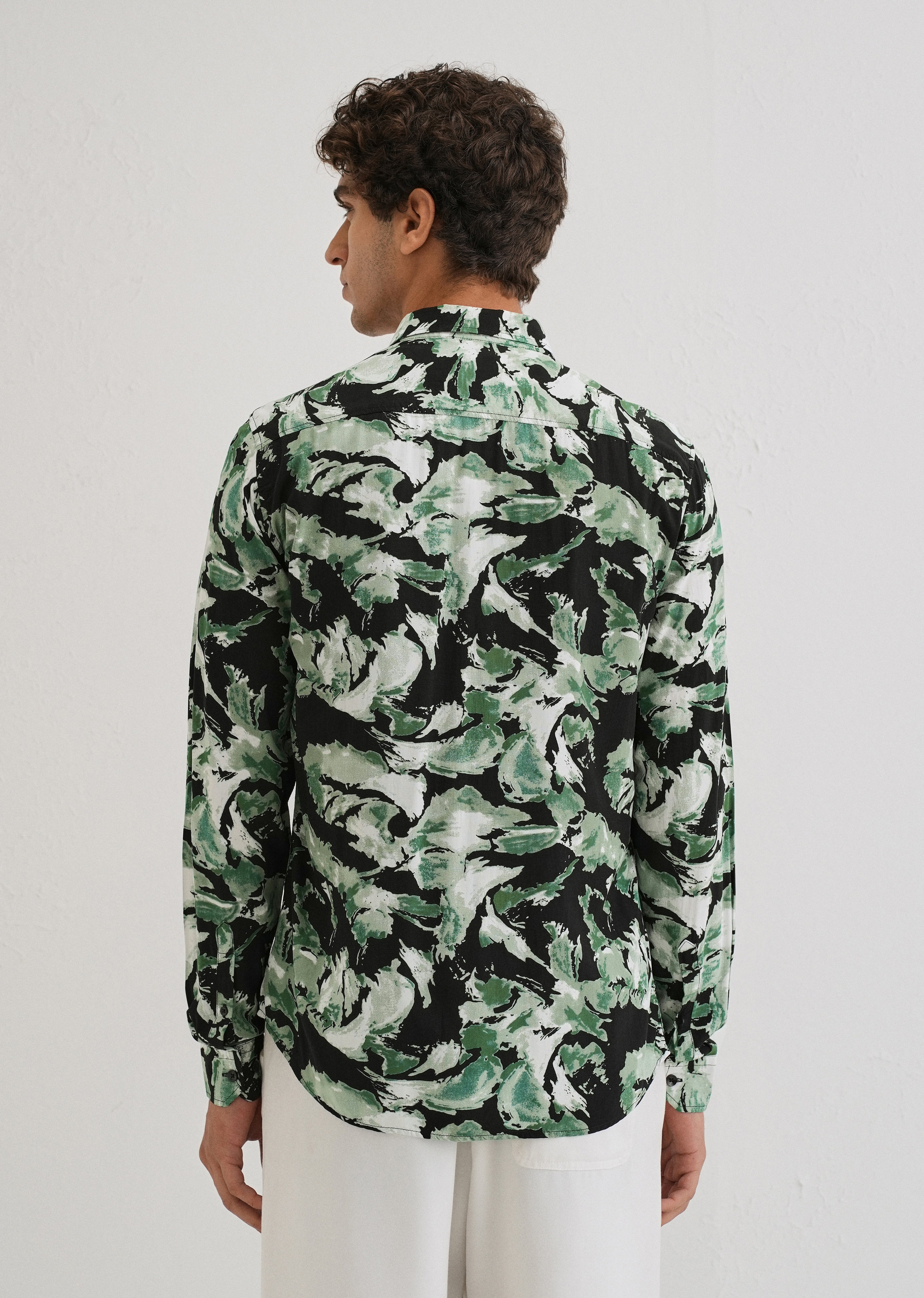 Smoke Green Print Full sleeve shirt