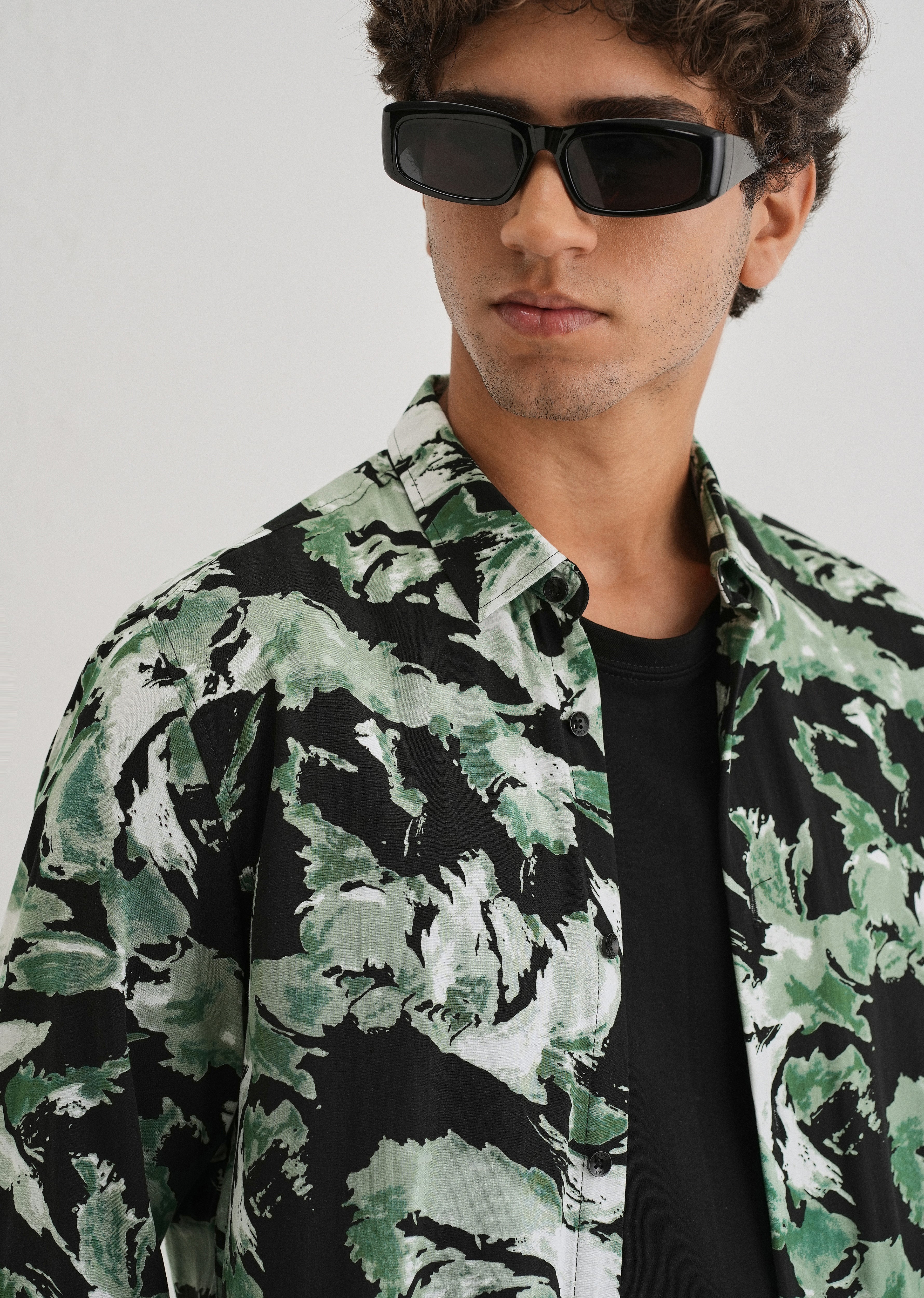 Smoke Green Print Full sleeve shirt