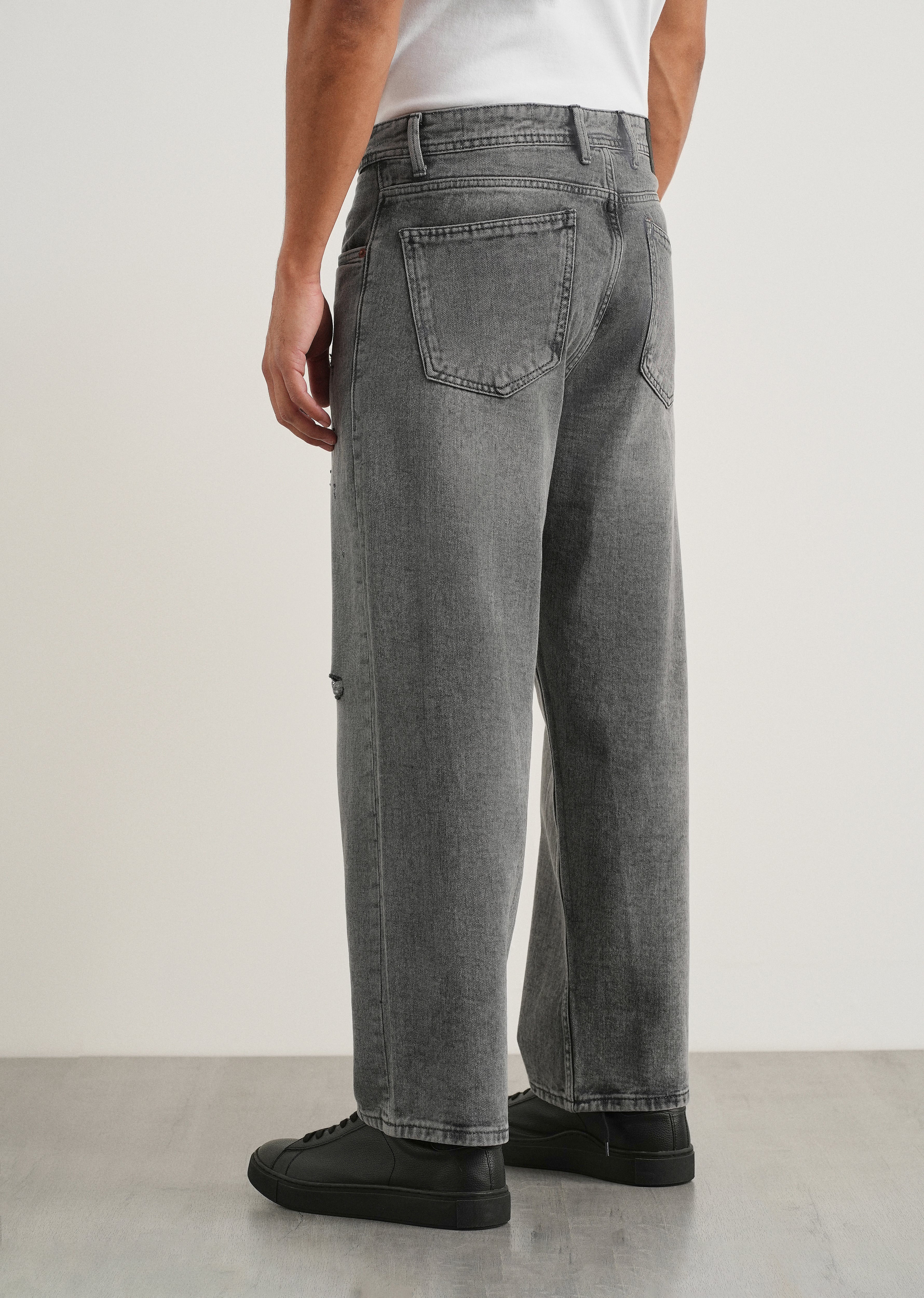 Smoke Grey Baggy Fit Jeans