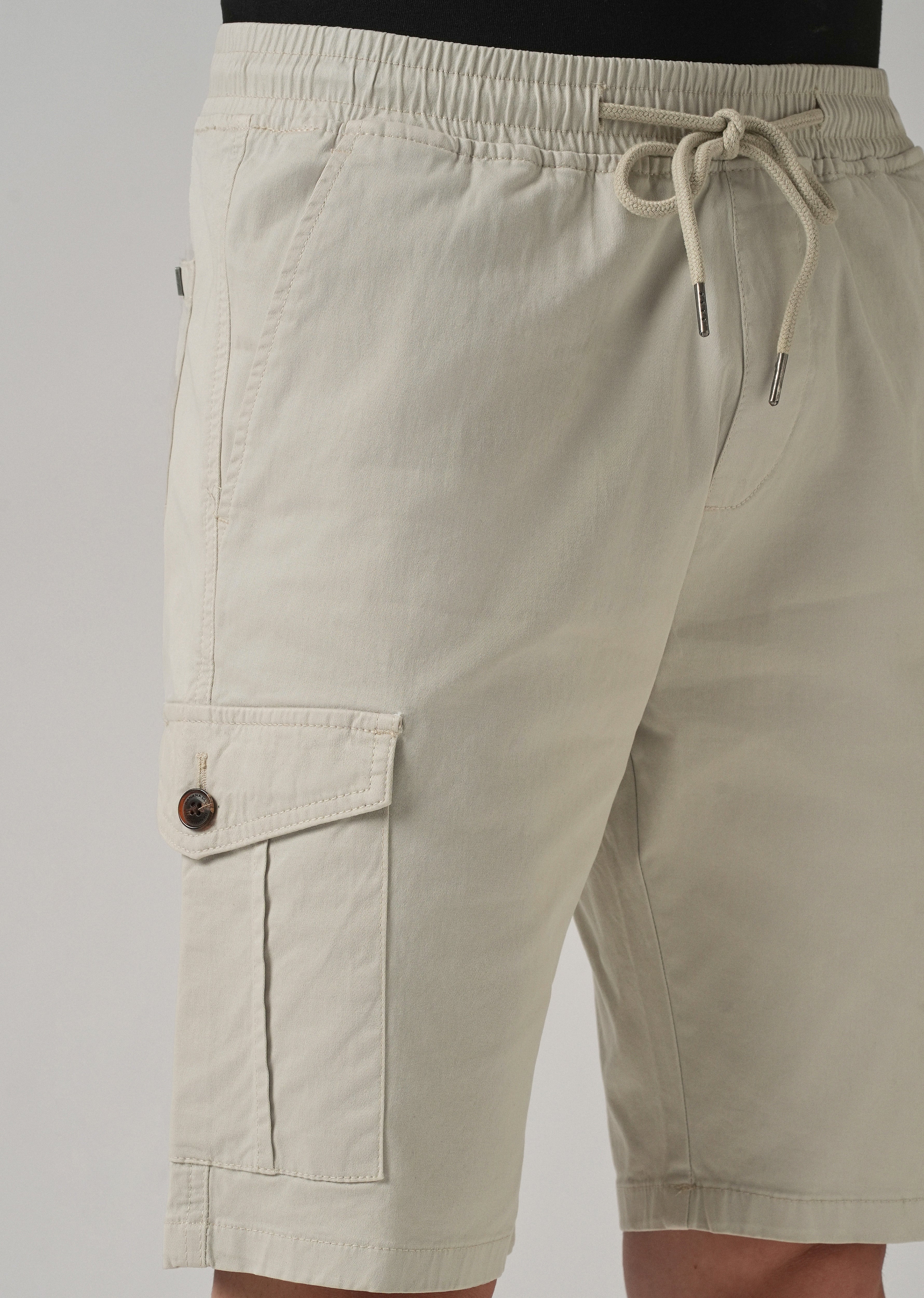 Smoke Grey Cotton Cargo Shorts