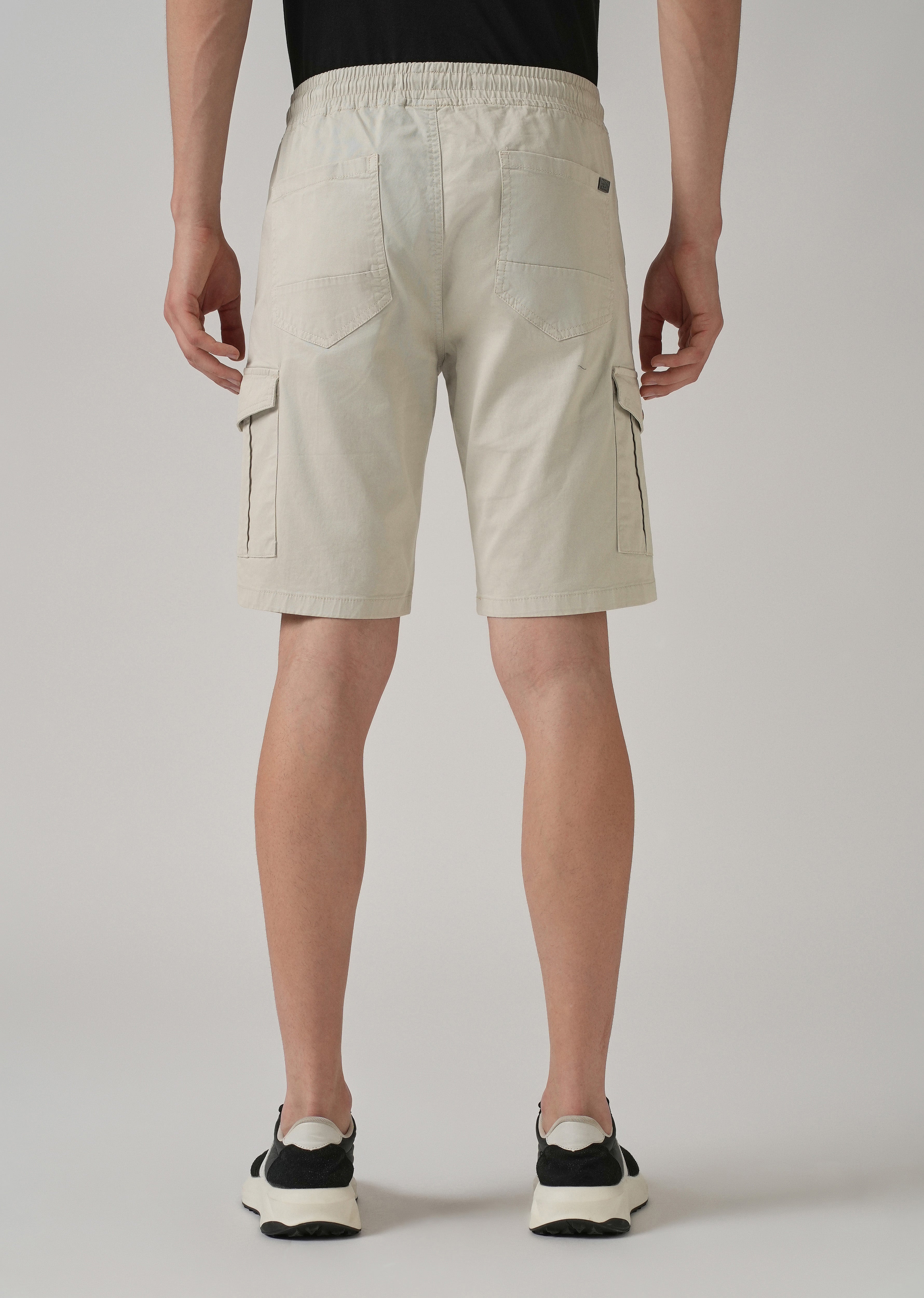 Smoke Grey Cotton Cargo Shorts