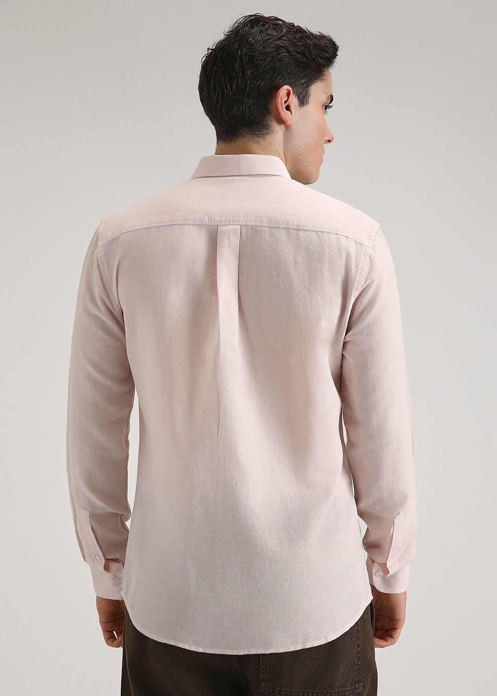 Soft Pink Cotton Linen Shirt