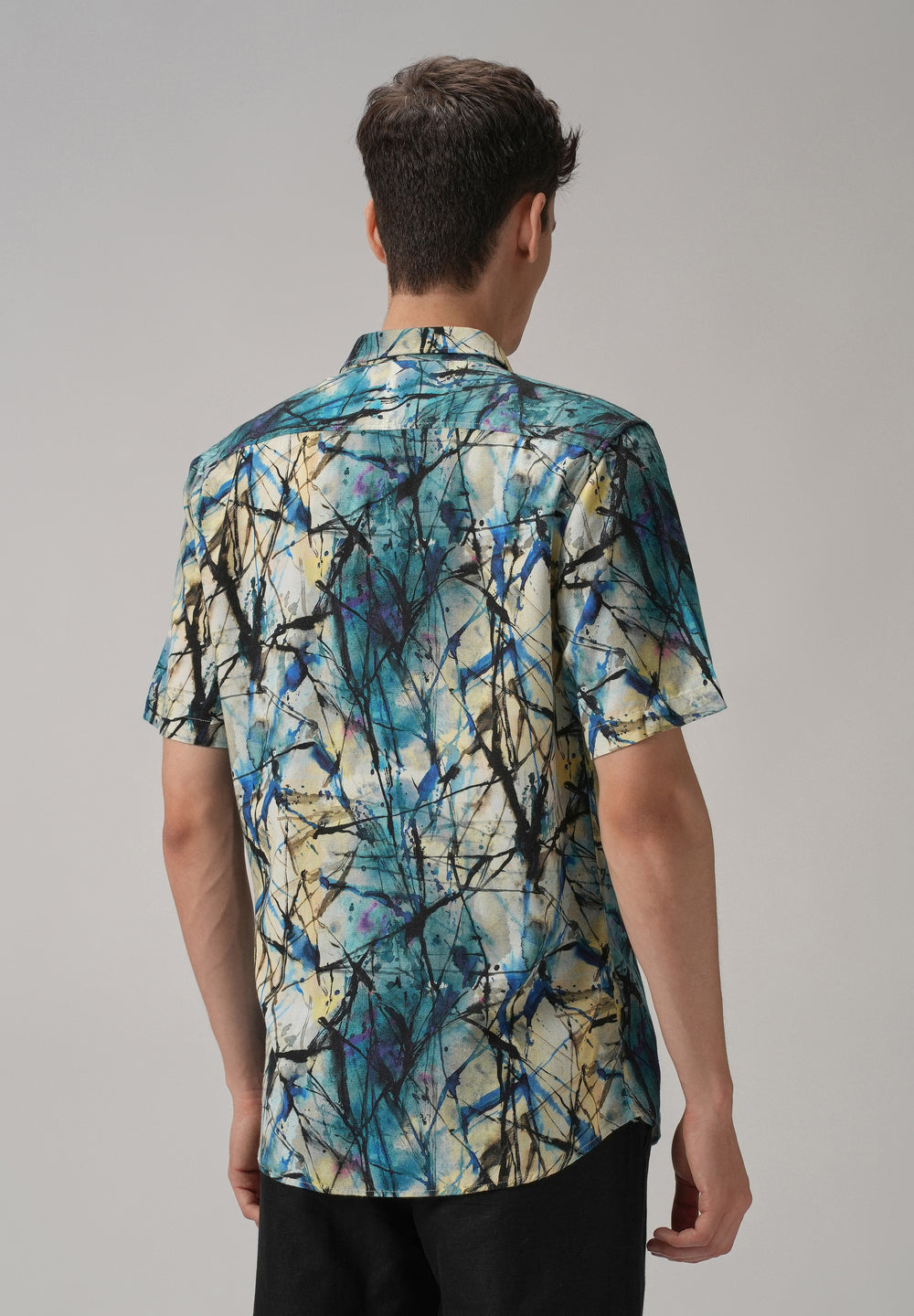 Spatter Blue Half Sleeve shirt