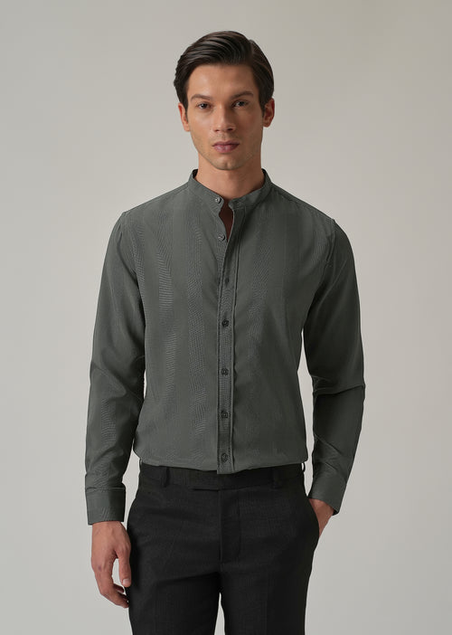 Stealth Grey Plain Shein Patterned Shirt