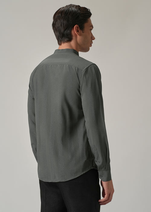Stealth Grey Plain Shein Patterned Shirt
