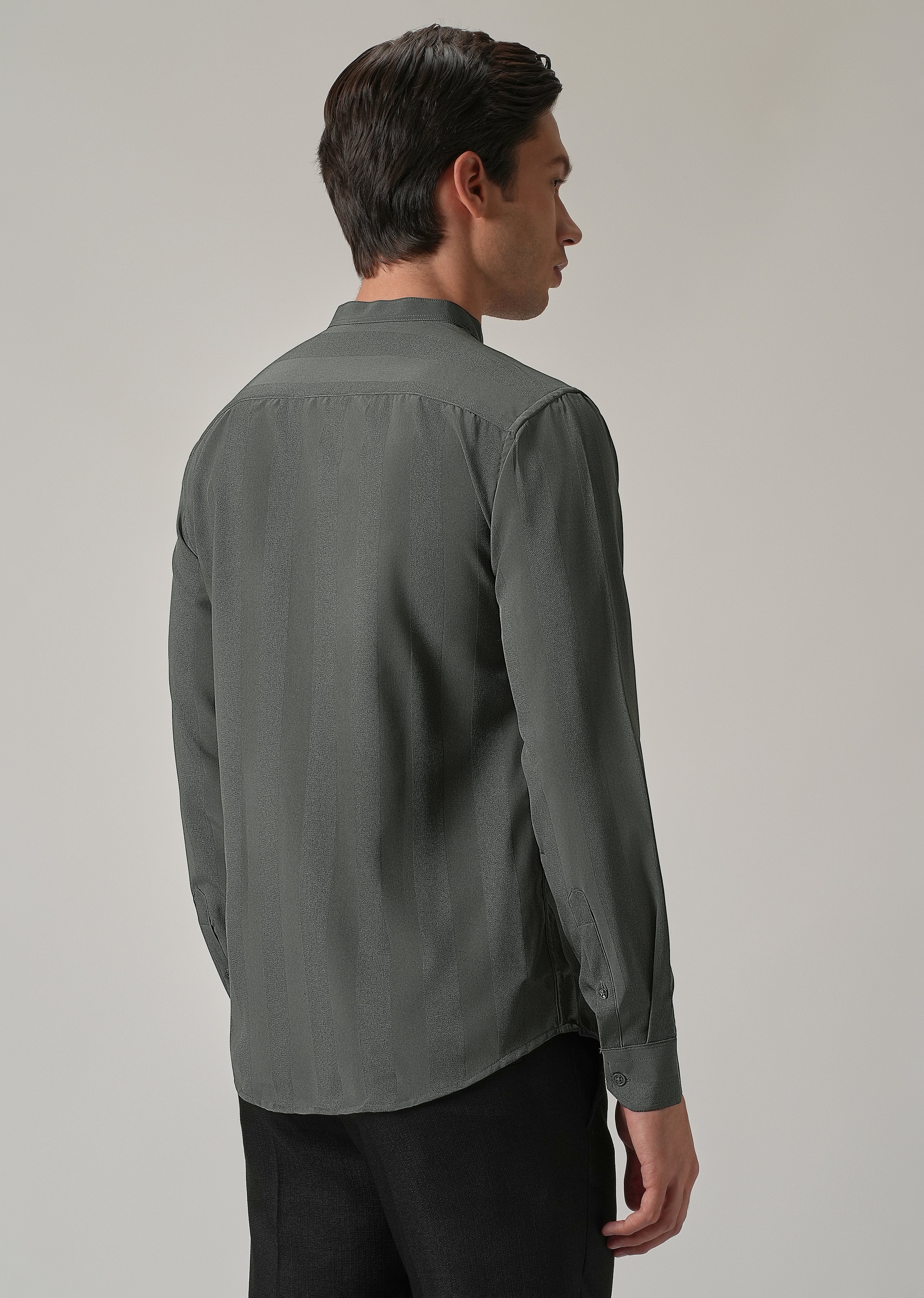 Stealth Grey Plain Shein Patterned Shirt