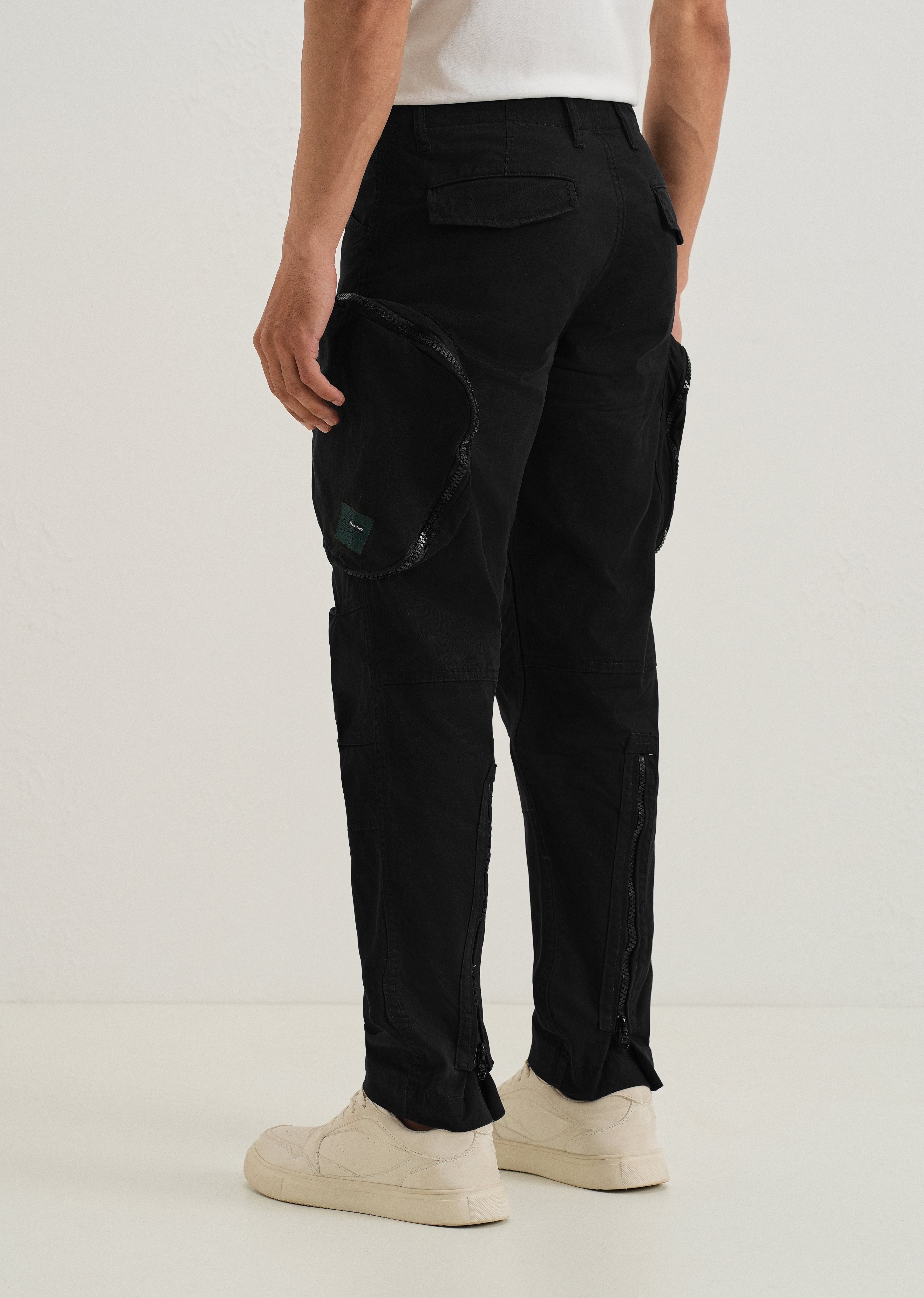 Steezy Black Zipper Cargo Pant