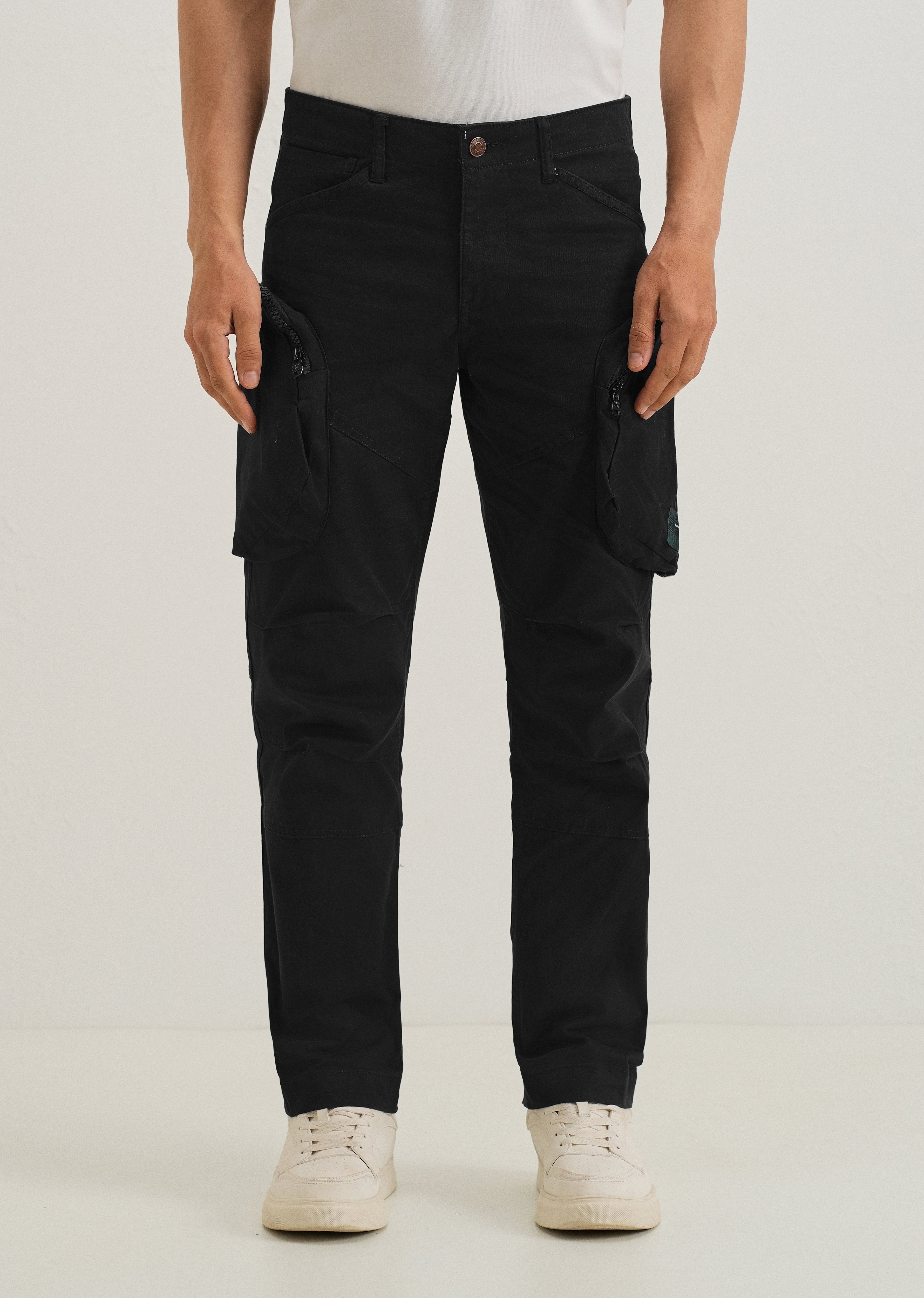 Steezy Black Zipper Cargo Pant