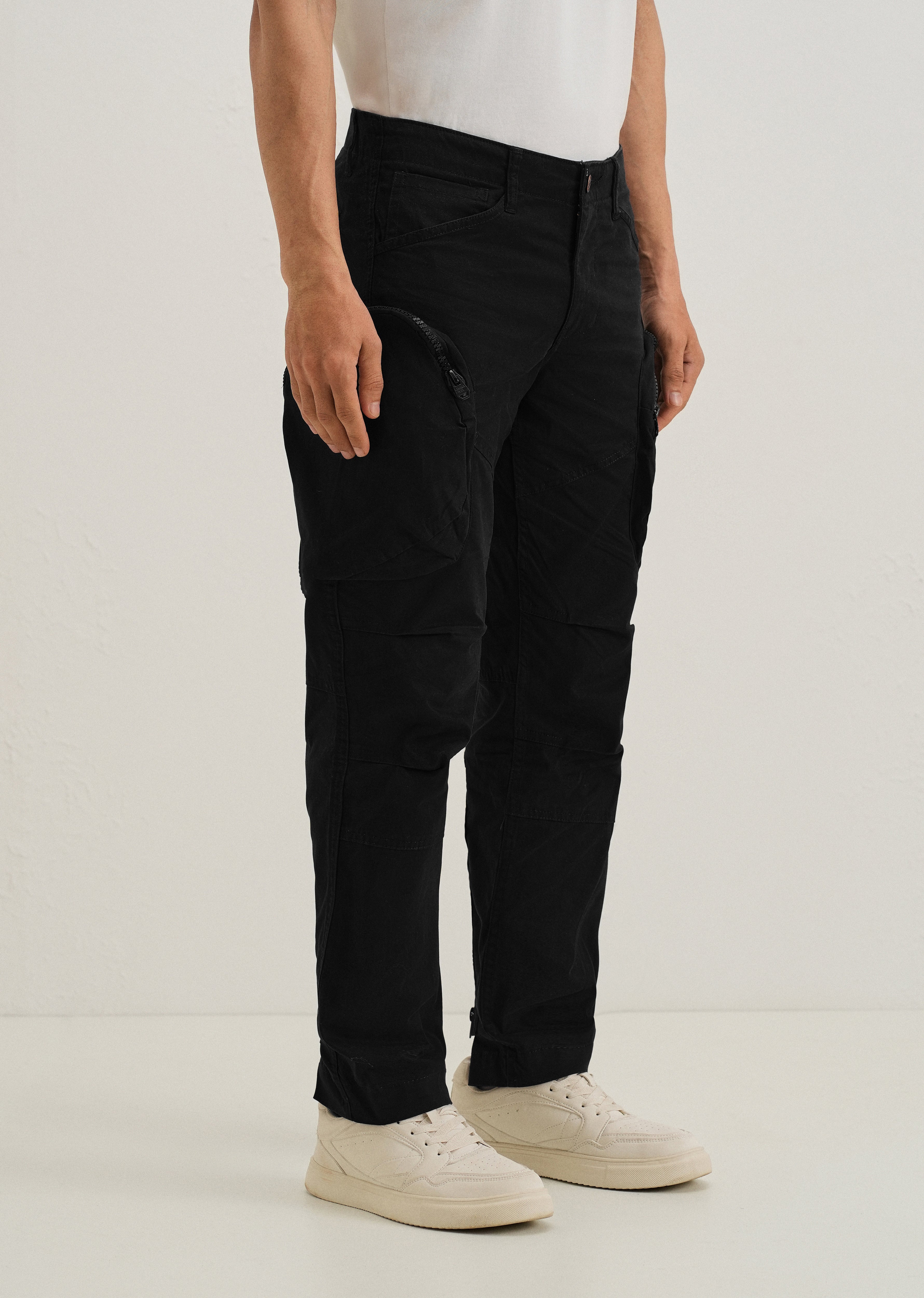 Steezy Black Zipper Cargo Pant