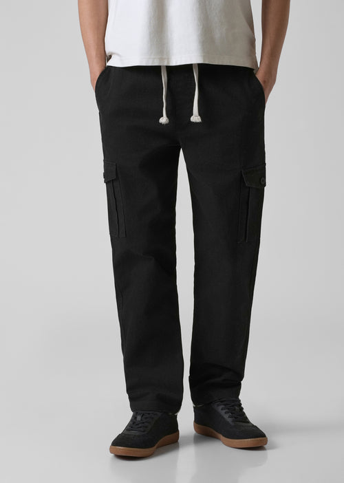 Stone Black Regular Fit Cargo Pant
