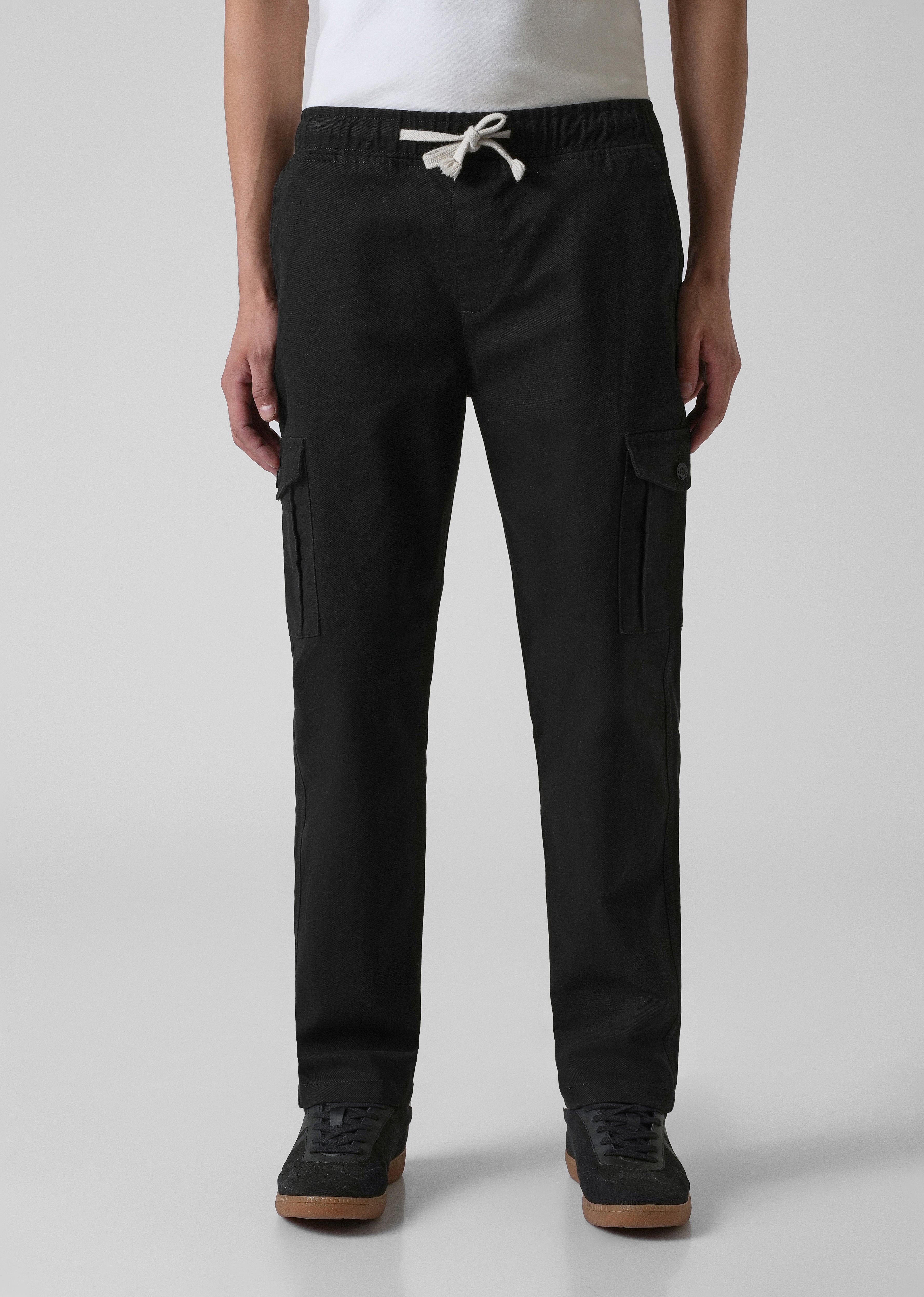 Stone Black Regular Fit Cargo Pant