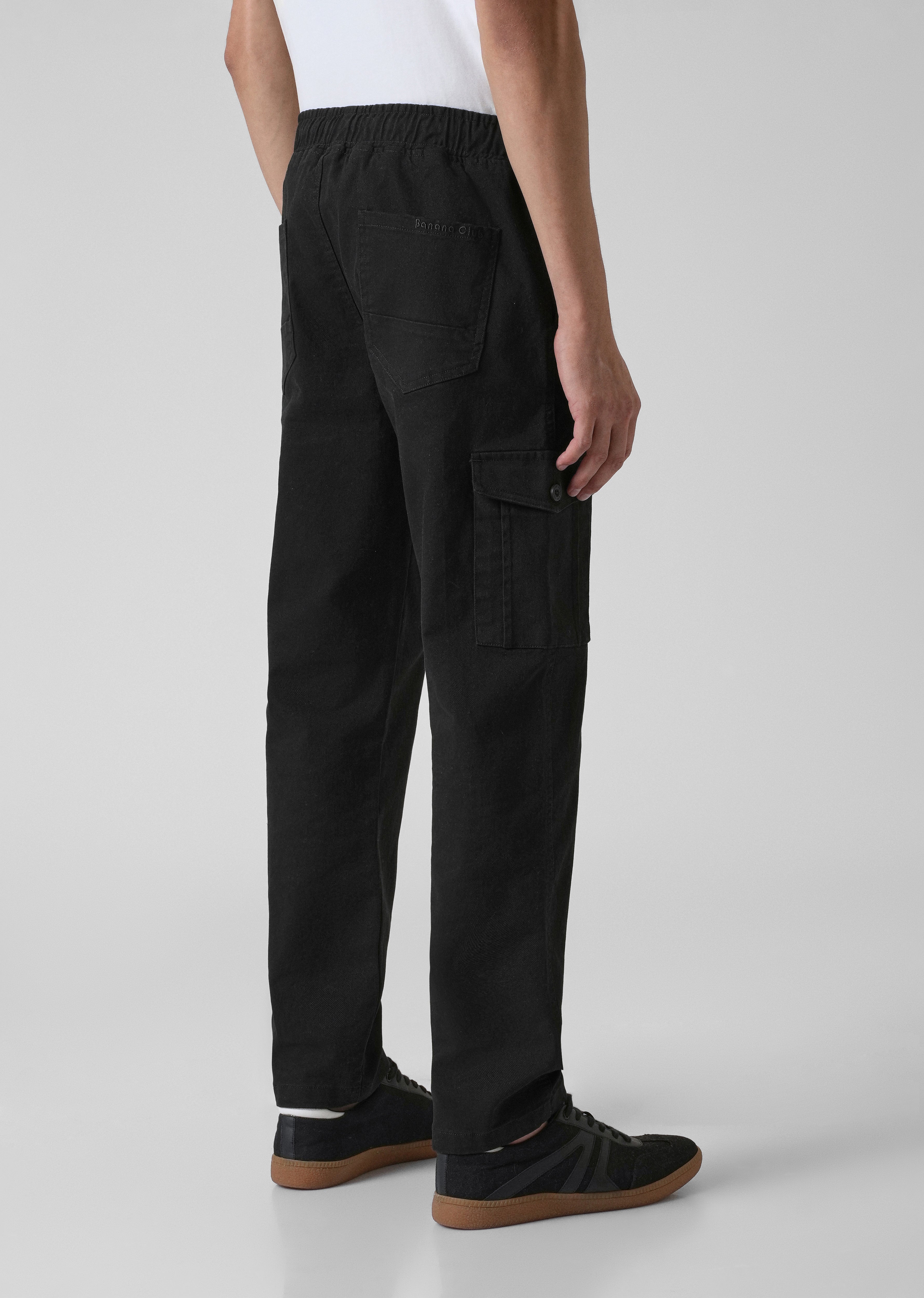 Stone Black Regular Fit Cargo Pant