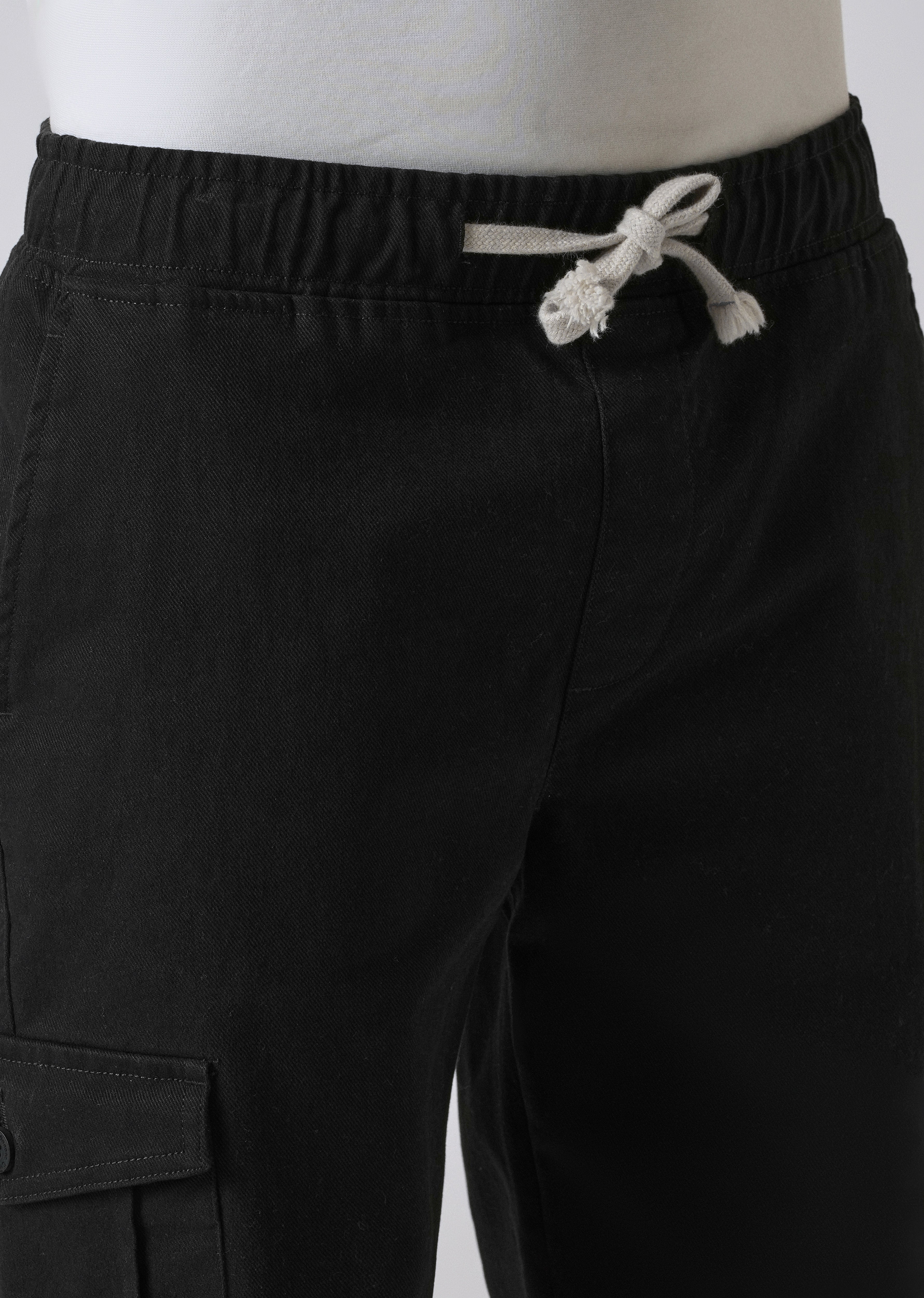 Stone Black Regular Fit Cargo Pant