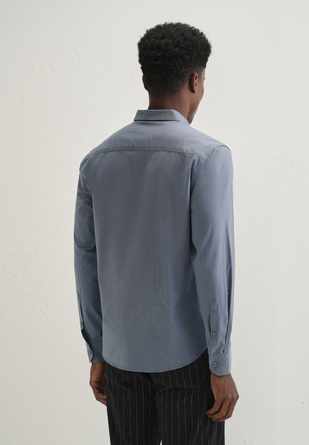 Stone Blue Contrast Placket Shirt