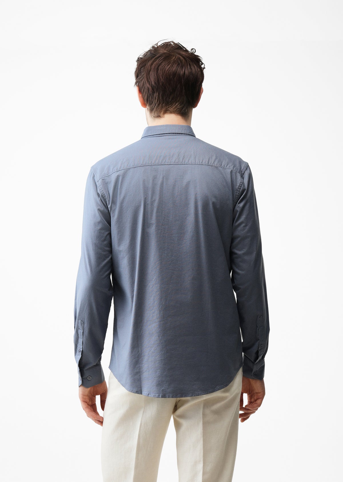 Stone Blue Contrast Placket Shirt
