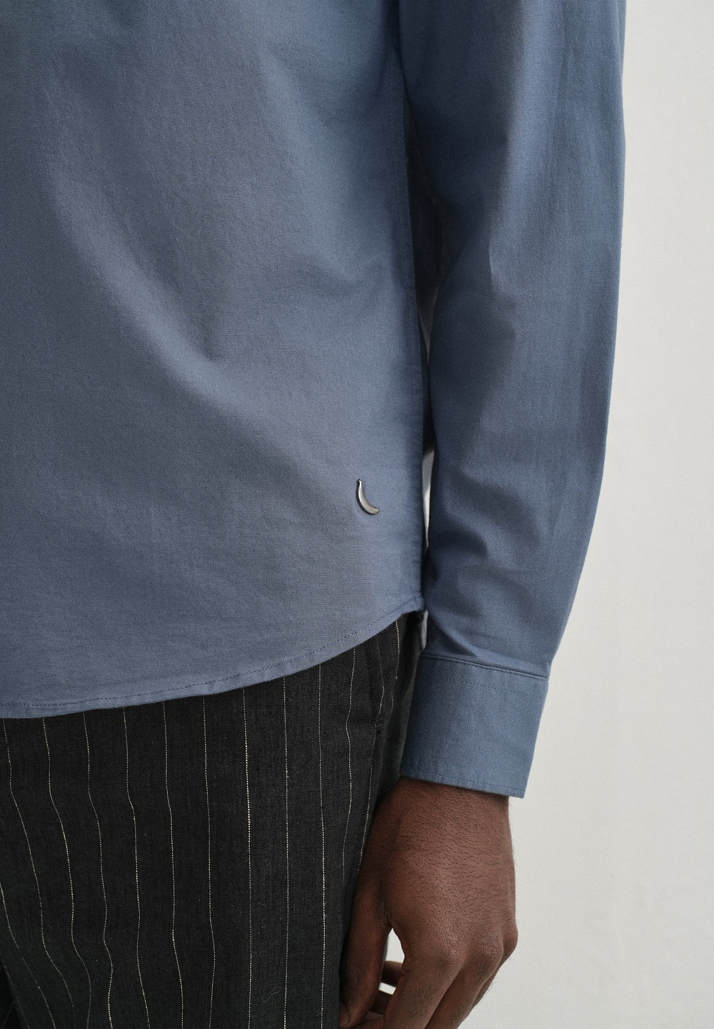 Stone Blue Contrast Placket Shirt