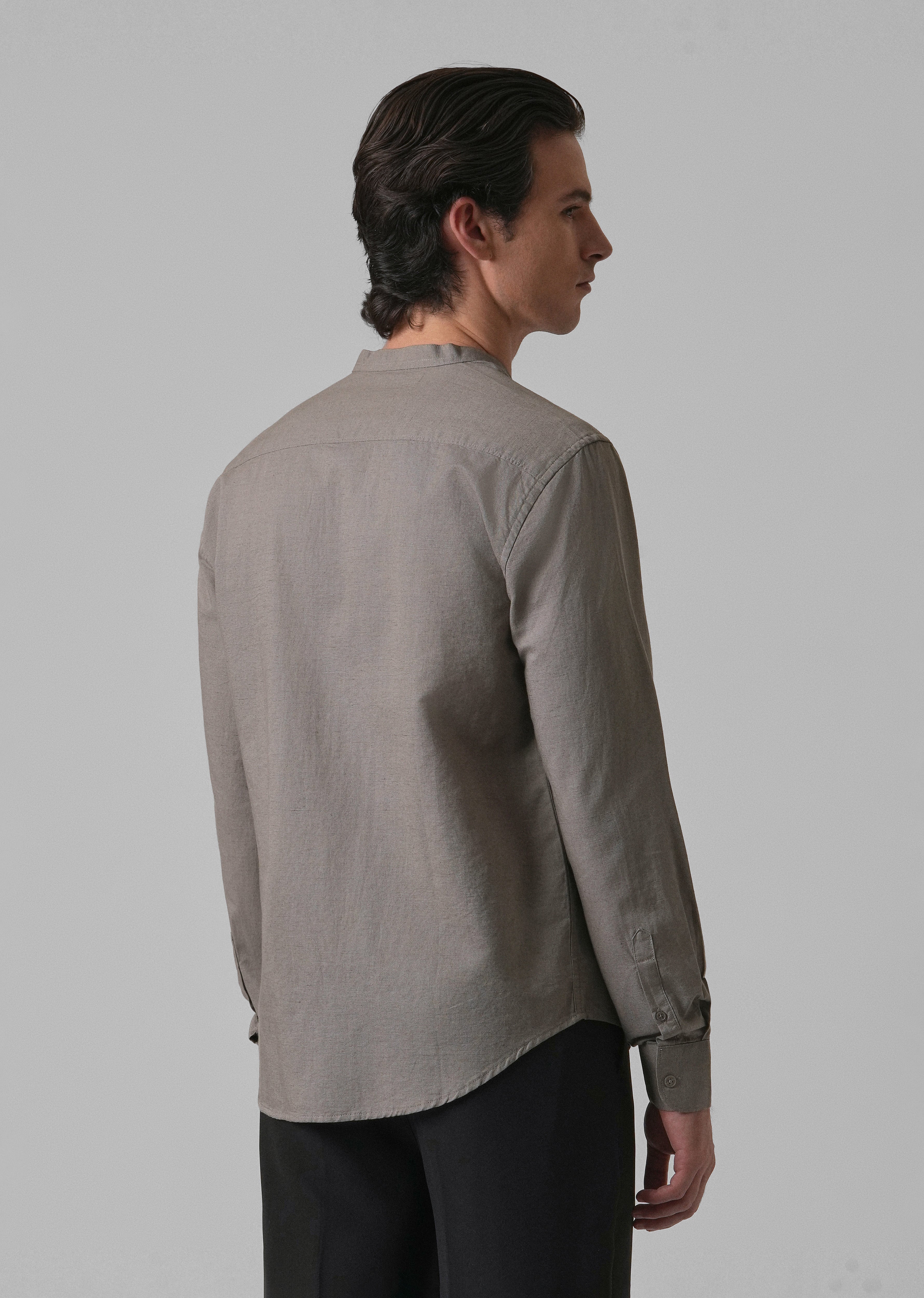 Stone Grey Cotton Linen Shirt