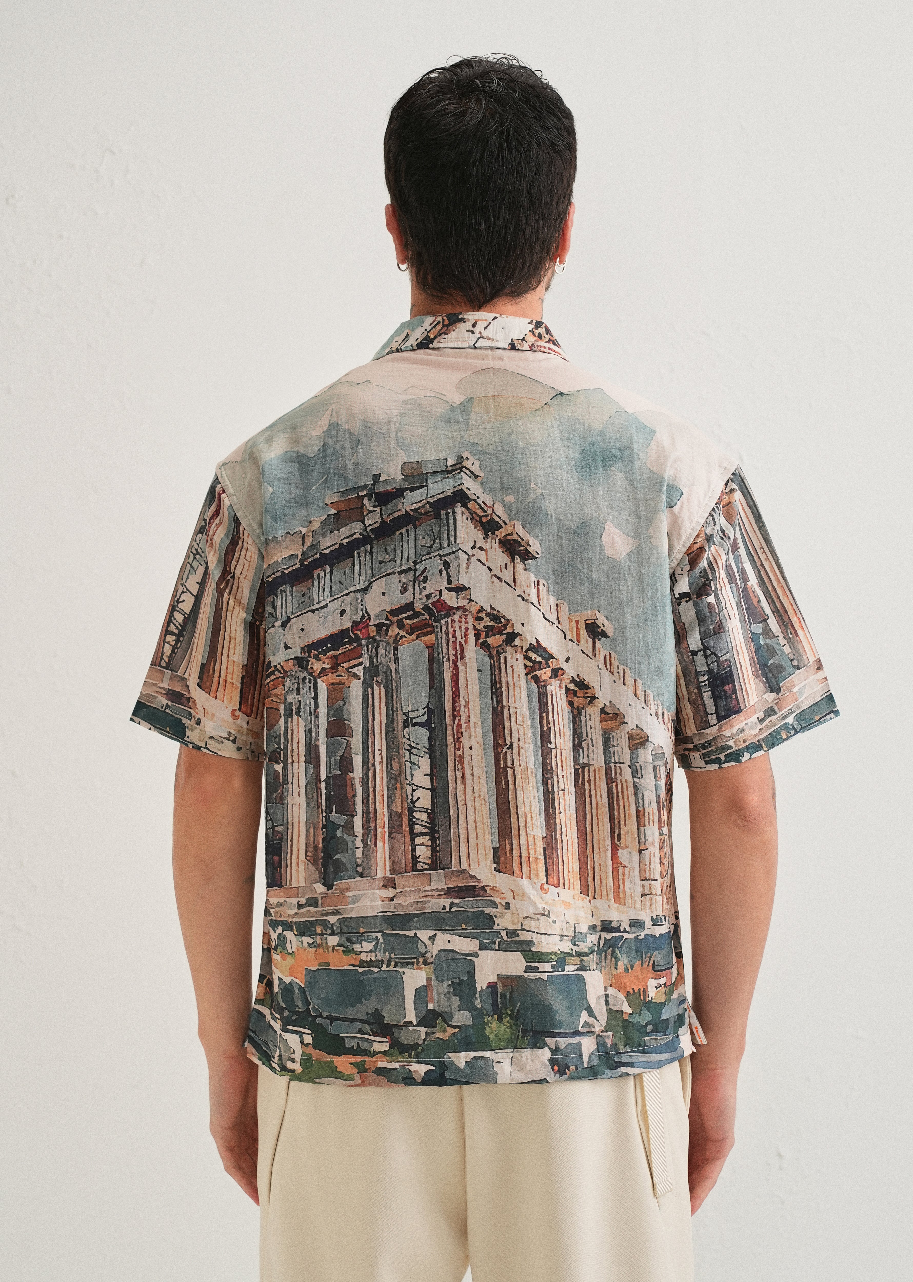 Stone Ruins Placement Print Shirt