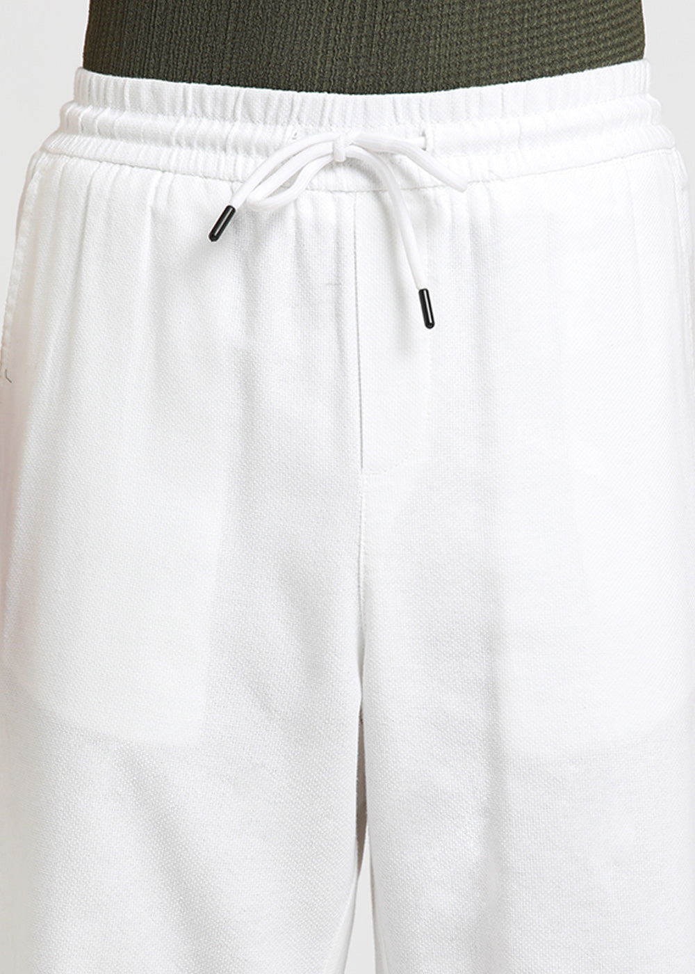 Stone White Textured Pants