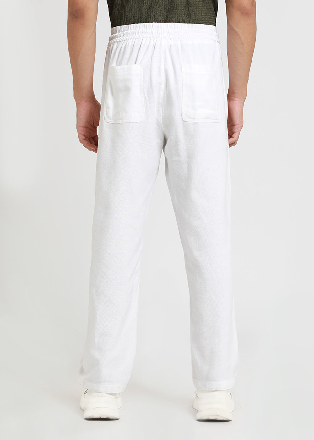 Stone White Textured Pants
