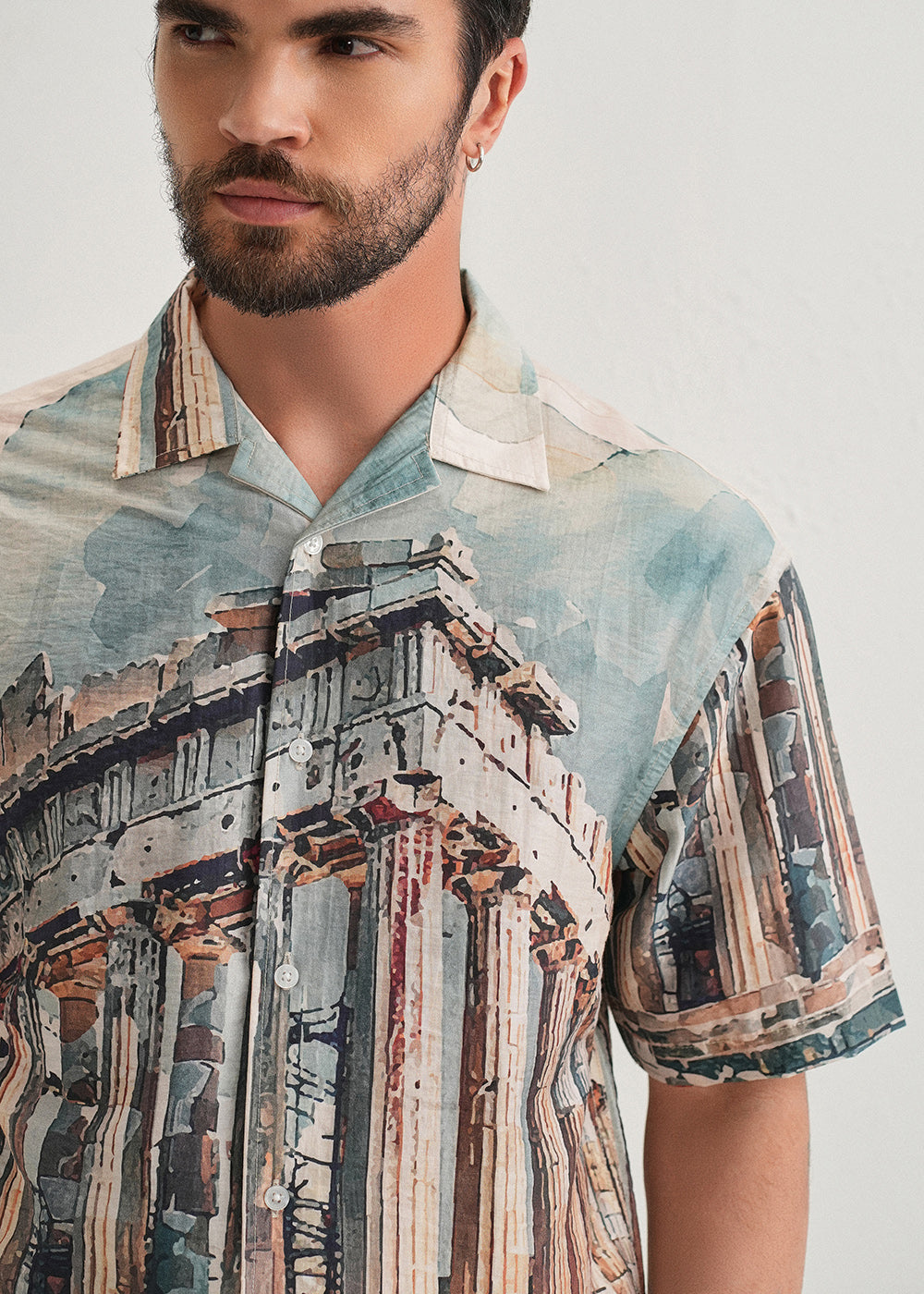 Stone Ruins Placement Print Shirt