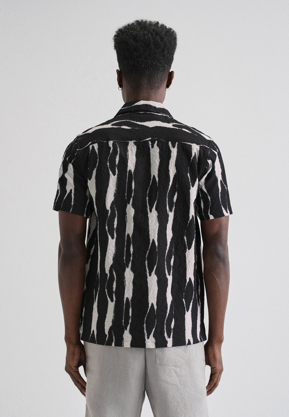 Streak Print Black Popcorn Shirt
