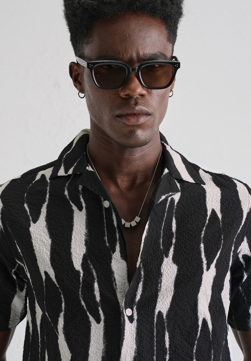 Streak Print Black Popcorn Shirt