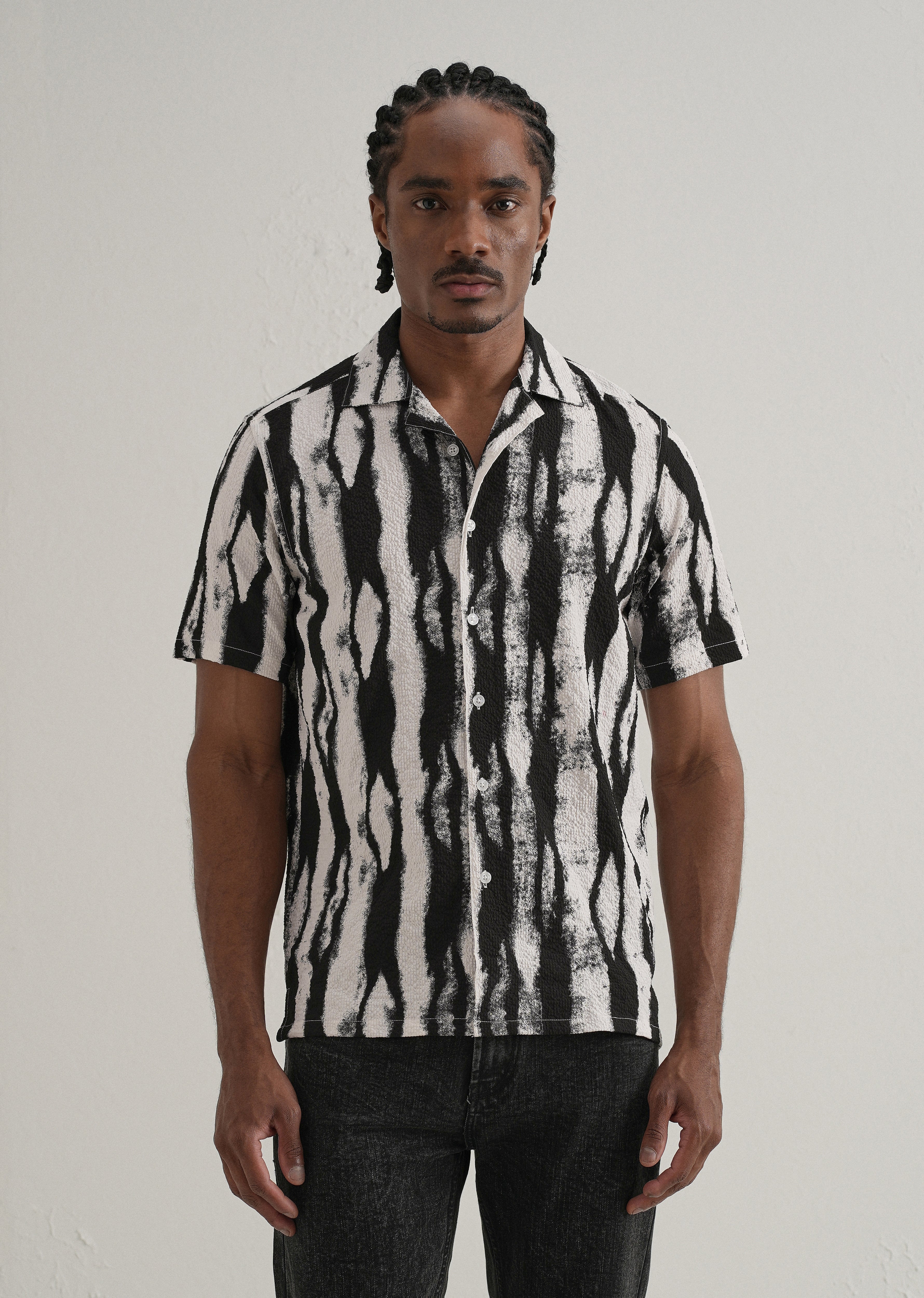 Streak Print Popcorn Shirt