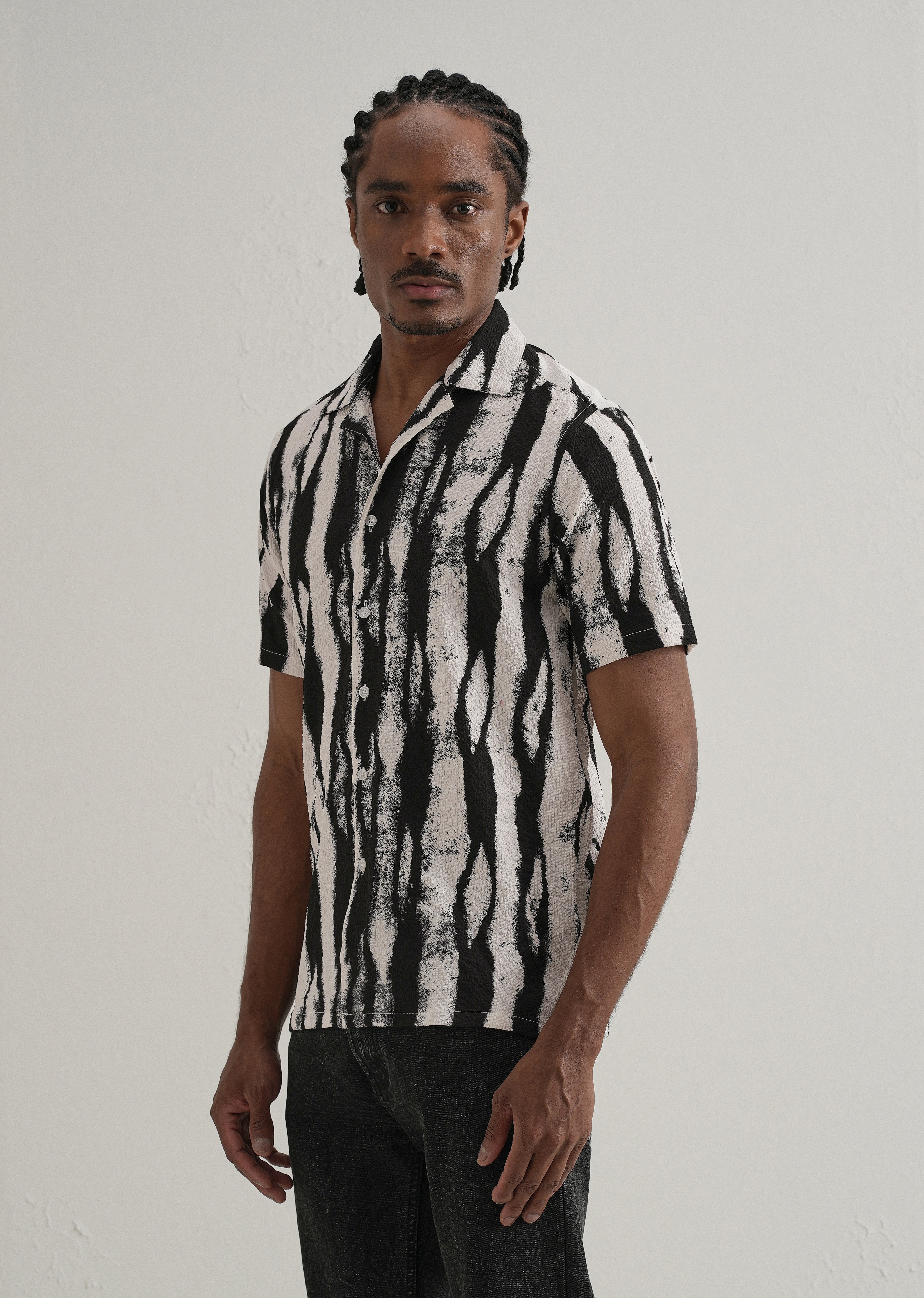 Streak Print Popcorn Shirt