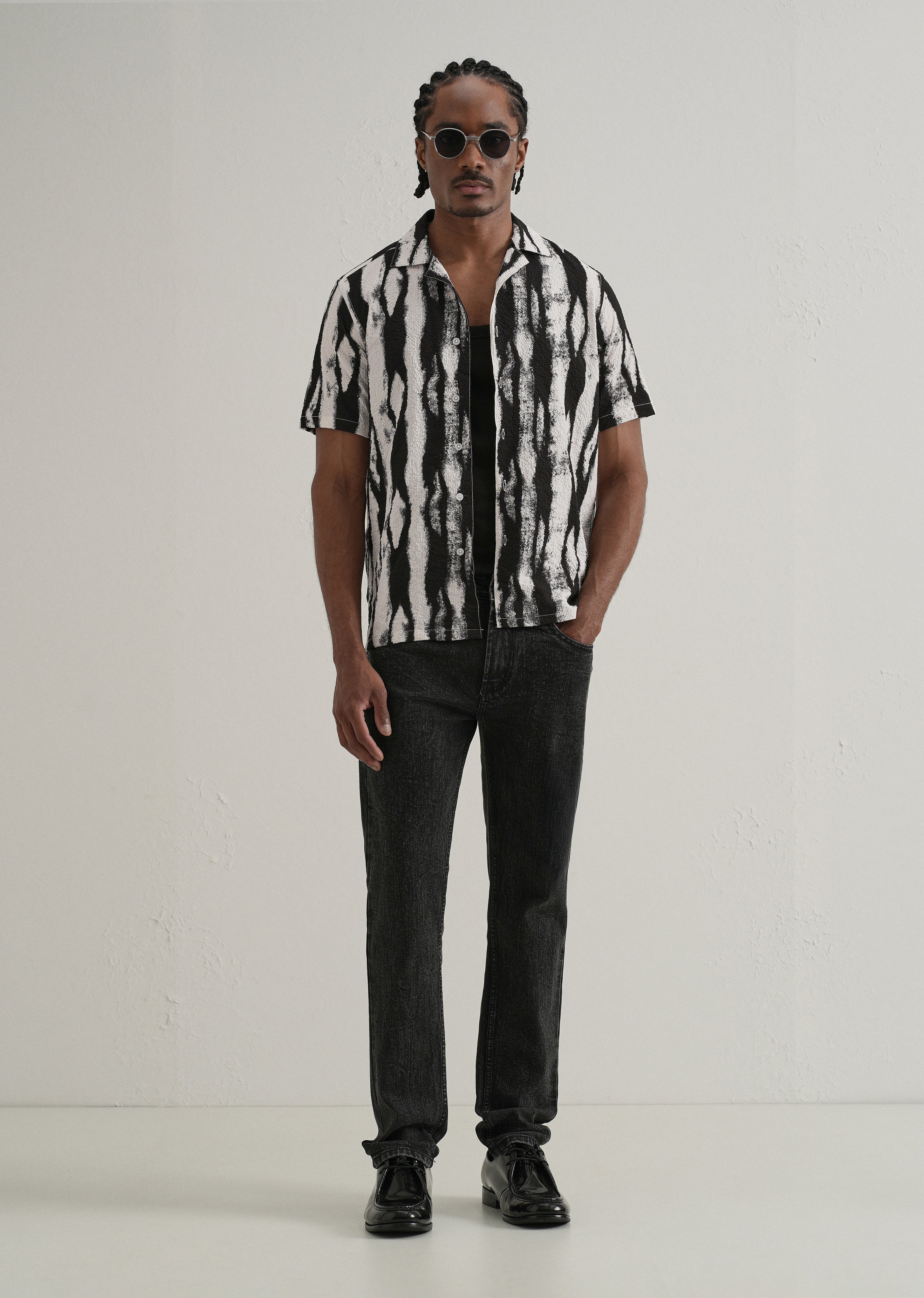 Streak Print Popcorn Shirt