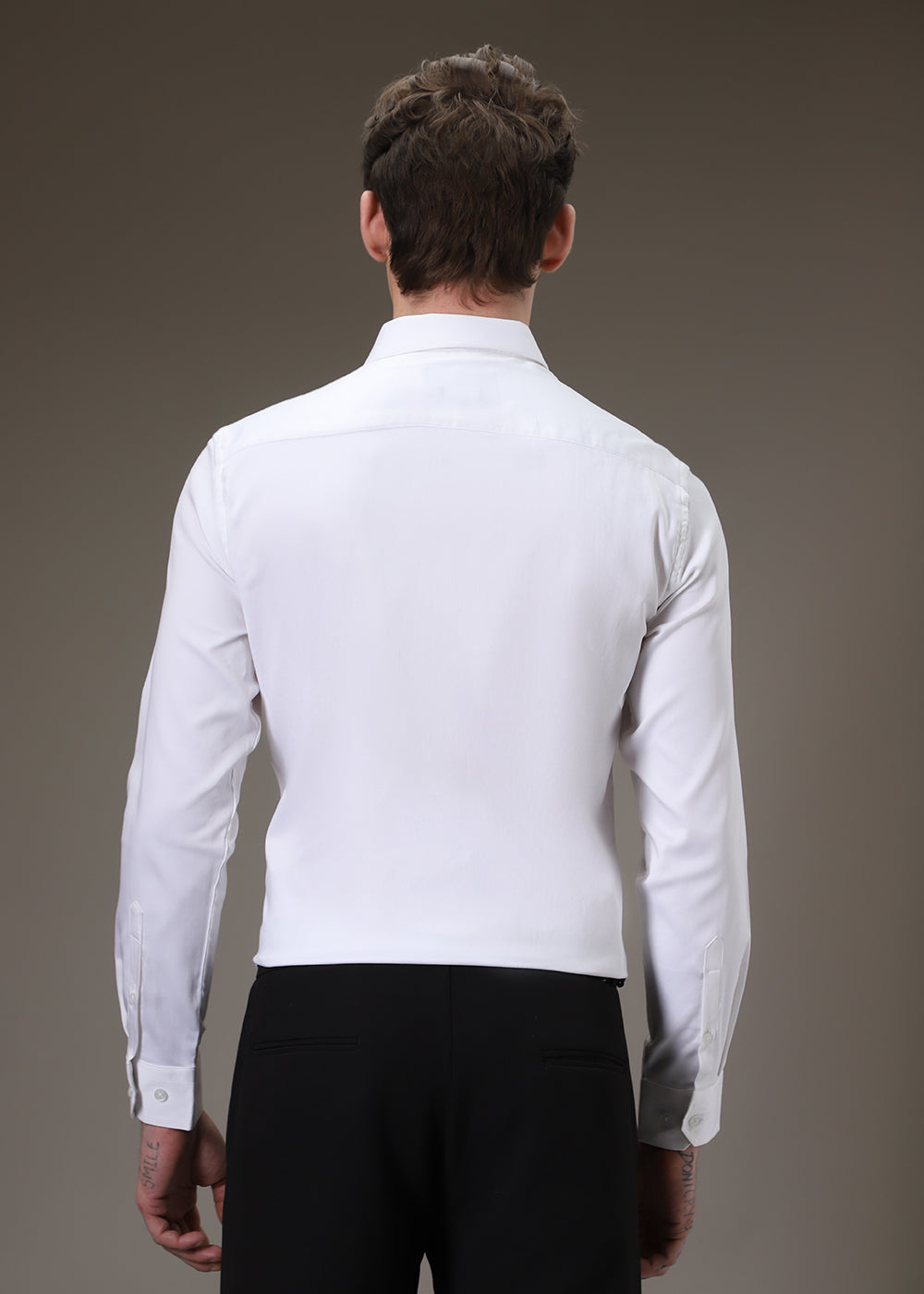 Stride Needle Work White Shirt
