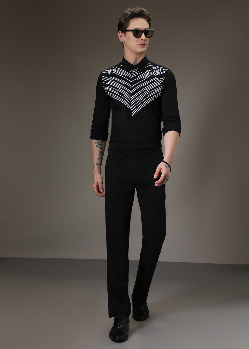 Strike Needle Work Black Shirt