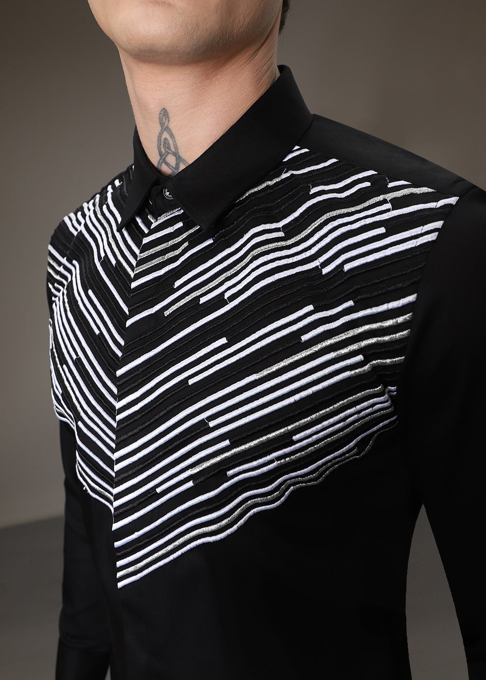 Strike Needle Work Black Shirt