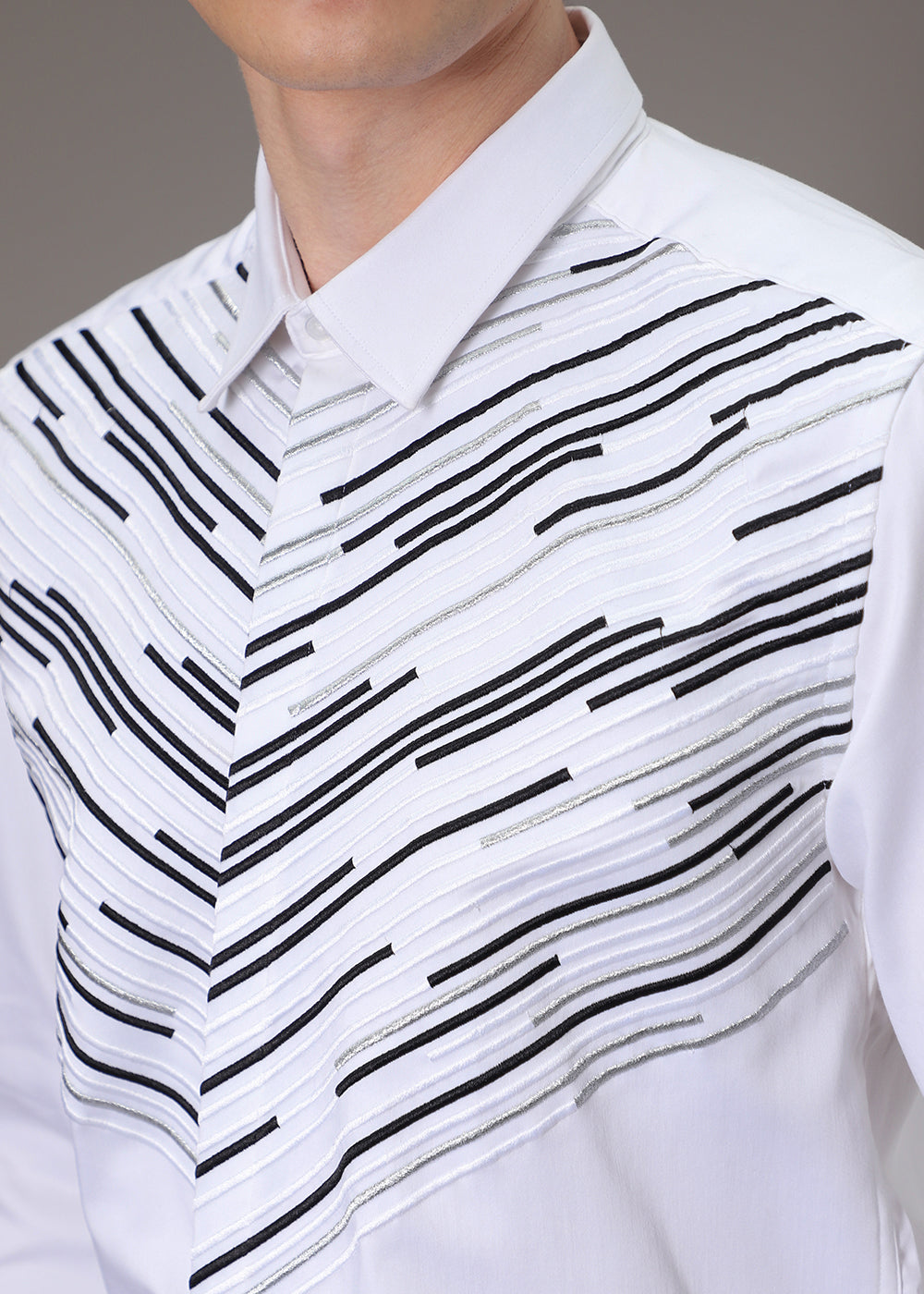 Strike Needle Work White Shirt